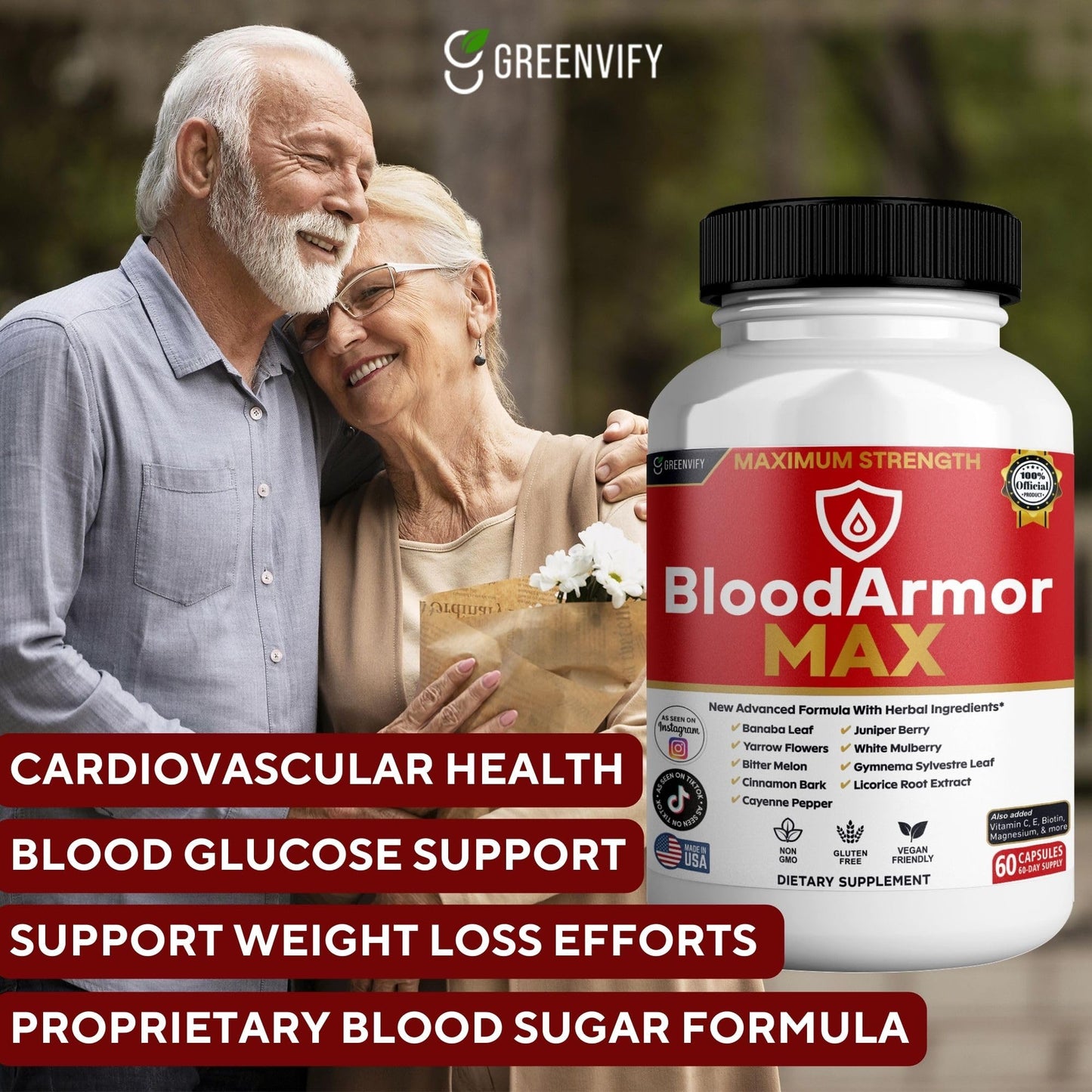 GREENVIFY BloodArmor MAX Dietary Supplement 60 Capsules