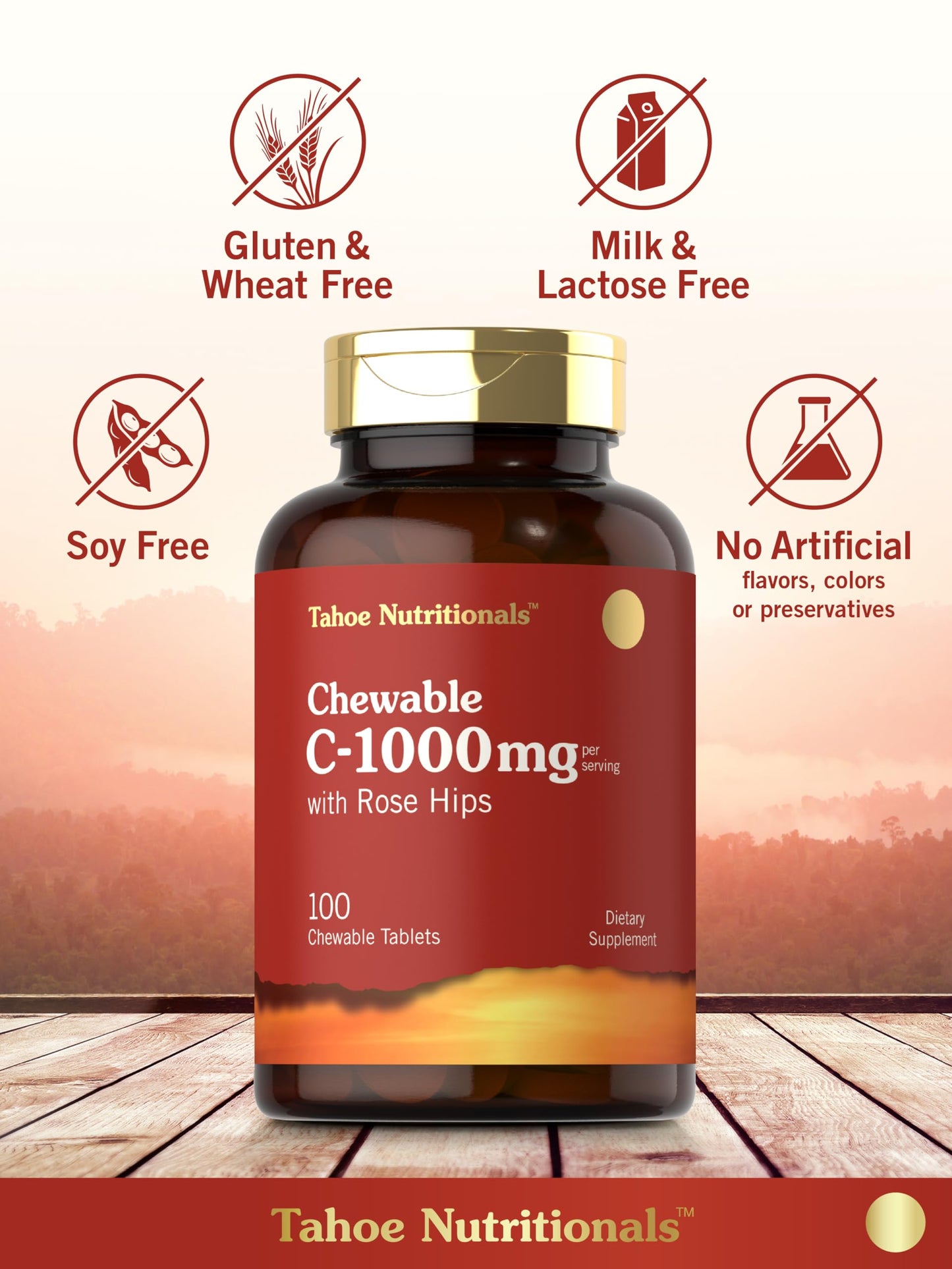 Carlyle Vitamin C 1000mg Chewable Tablets, 100 Count