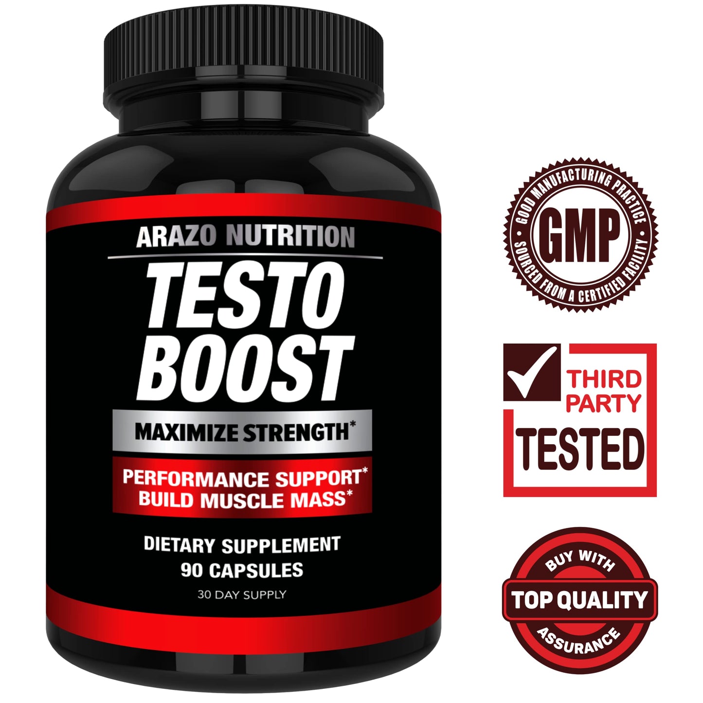 Arazo Nutrition TestoBoost Test Booster Supplement Capsule 90 Count