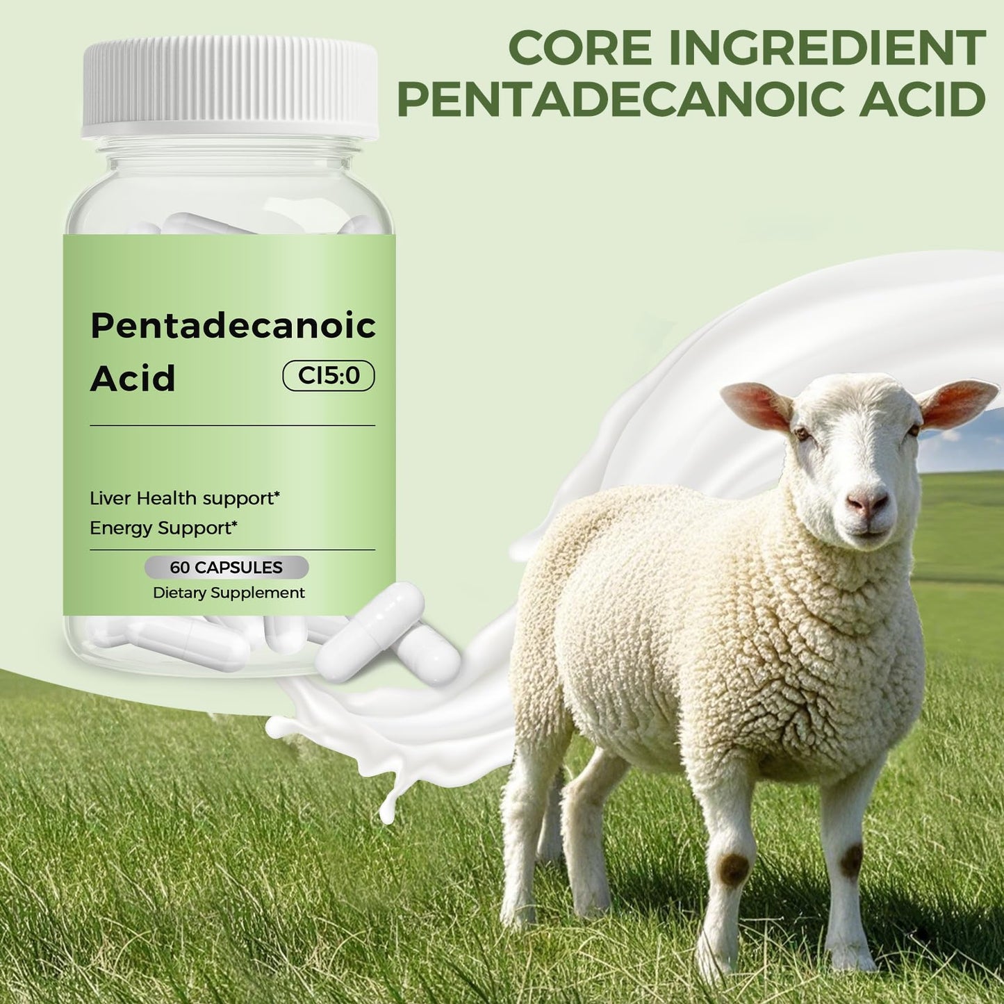 Engtozl Pentadecanoic Acid, C15:0 Supplement Capsule 60 Count