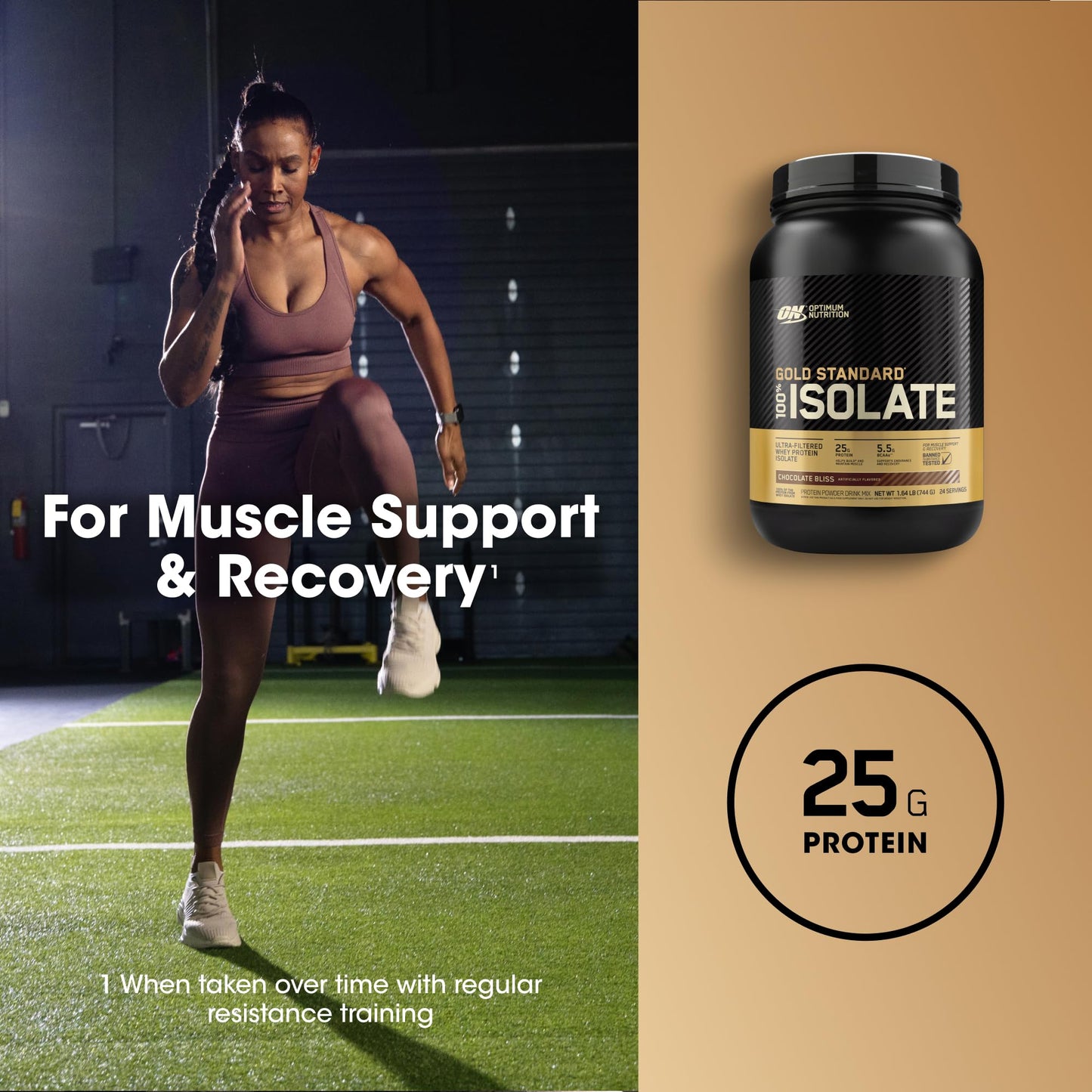 Optimum Nutrition Gold Standard 100% Isolate Whey Protein Powder, Chocolate Bliss, 24 Servings