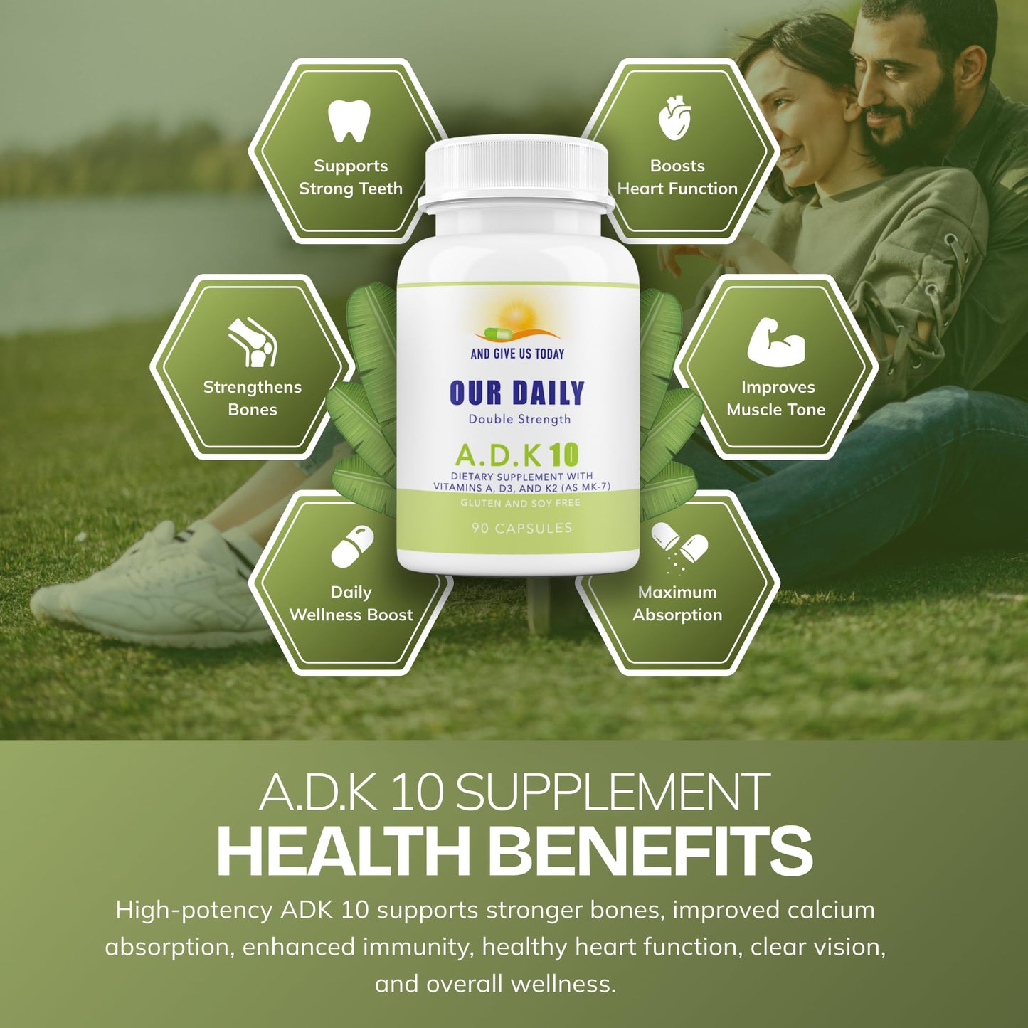 AND GIVE US TODAY OUR DAILY Daily Vites ADK 10 Vitamin Supplement Capsules 180