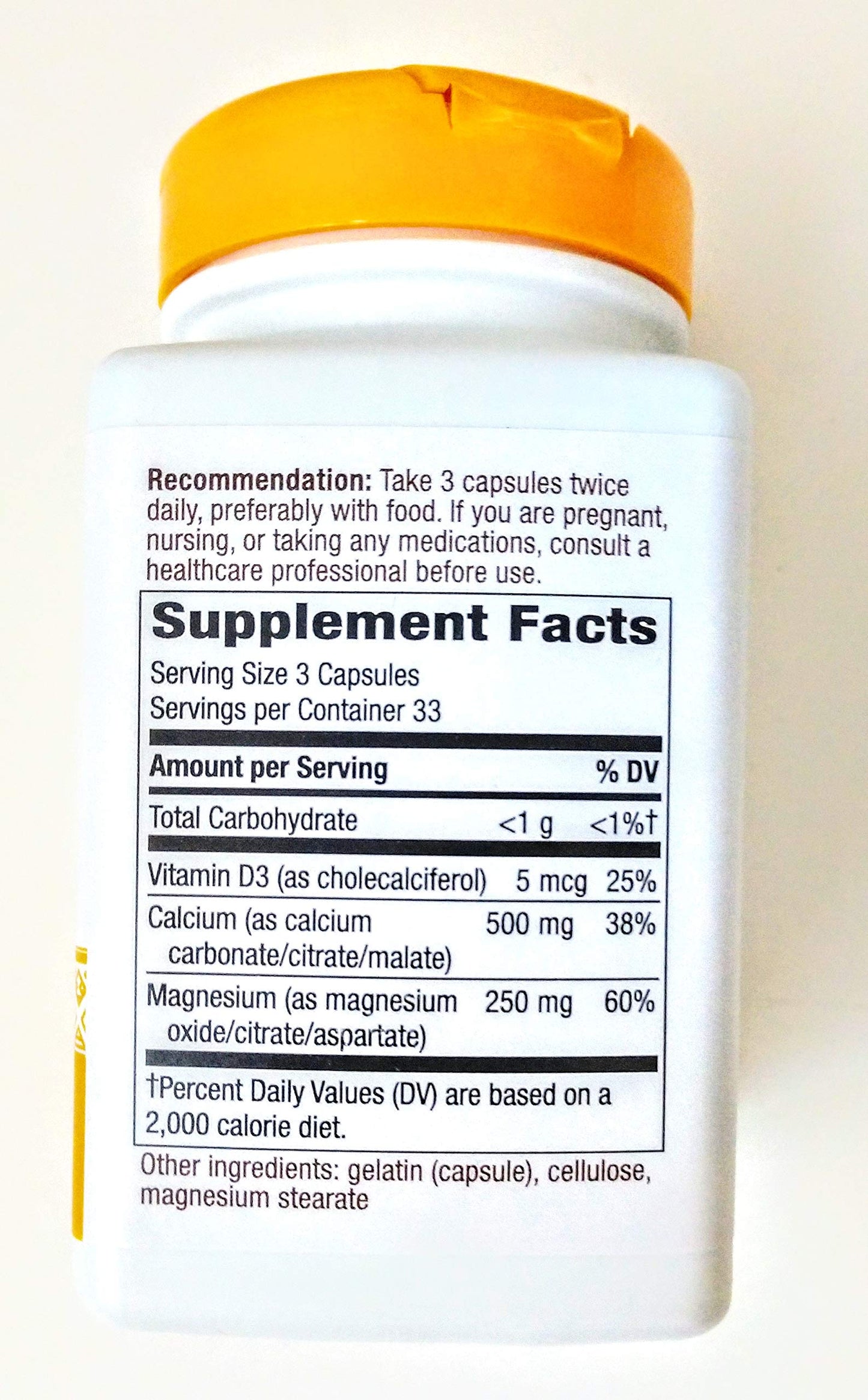 Nature's Way Calcium Magnesium & Vitamin D Capsules, 200 Count