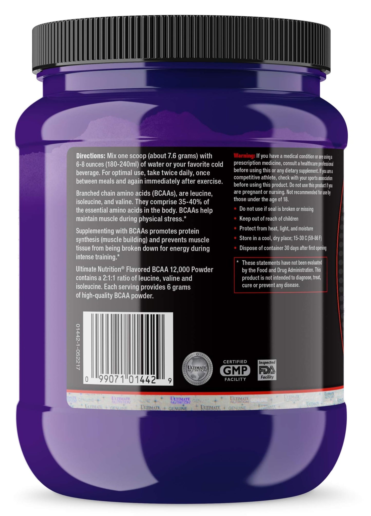 Ultimate Nutrition Flavored BCAA Powder 12,000, 8 Ounce, Fruit Punch