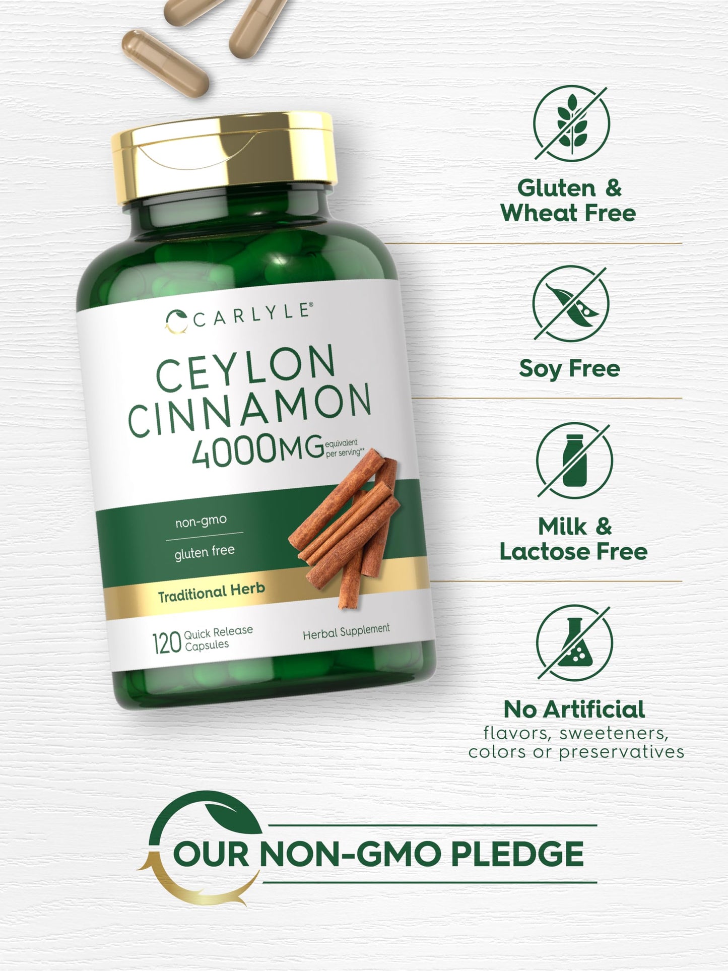 Carlyle Ceylon Cinnamon Capsules, 120 Count