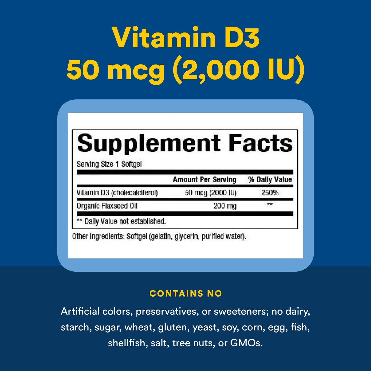 Natural Factors Vitamin D3 2000 IU (50 mcg) Softgels, 120 Count
