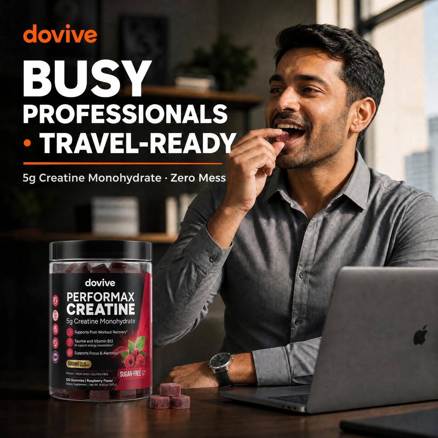 DOVIVE Creatine Monohydrate Gummies 5000mg 120 Count