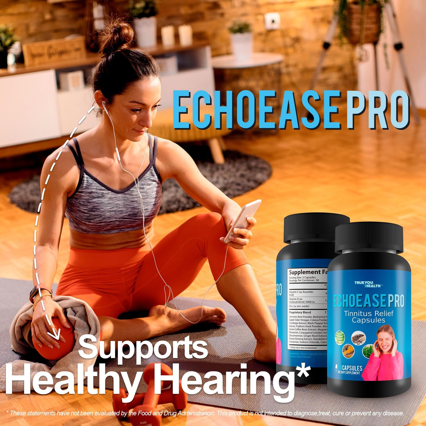 True You Health Pro EchoEase Tinnitus Relief Capsules, 90 Count
