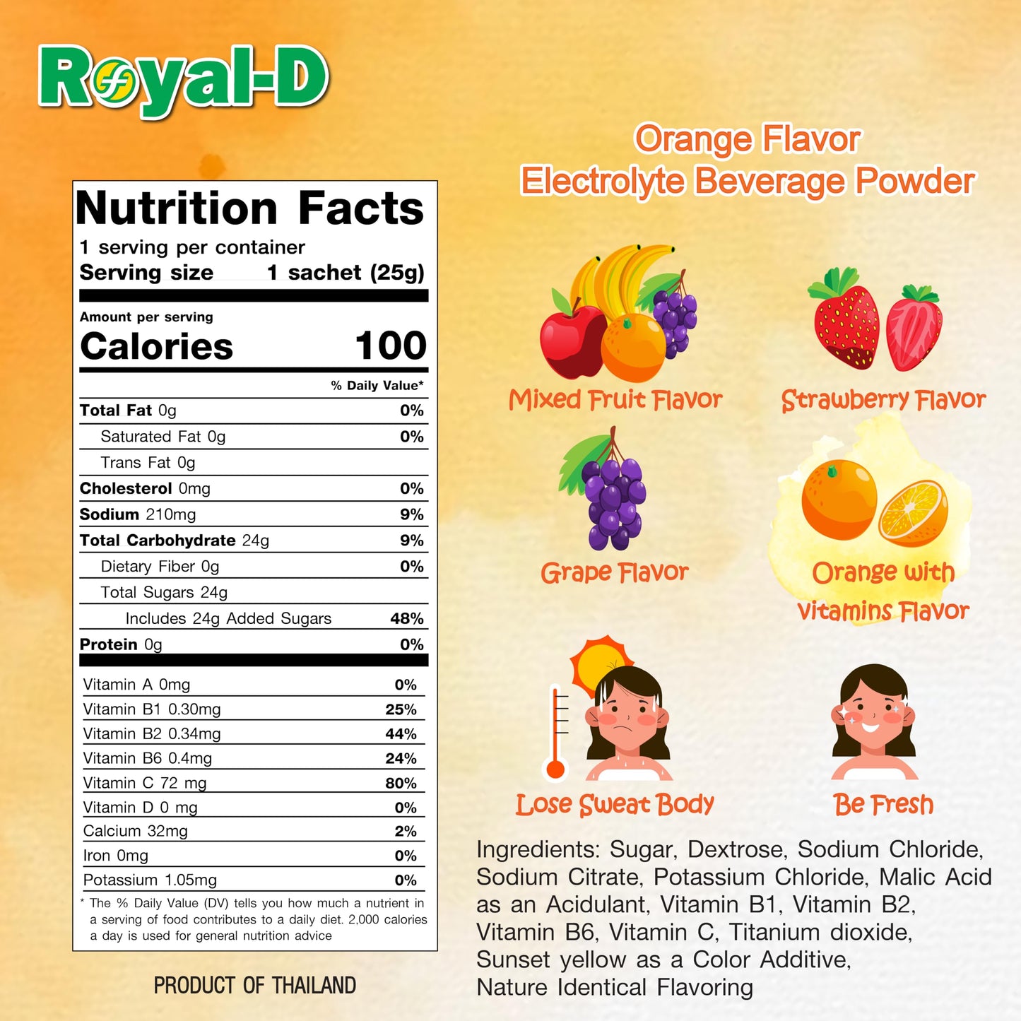 Royal-D Electrolyte Beverage Powder, 250 Servings