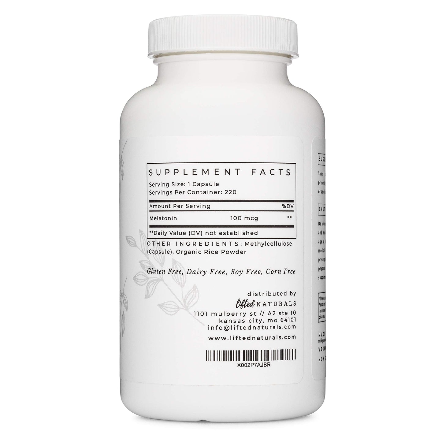 Lifted Naturals Micro Melatonin Capsule 220 Count