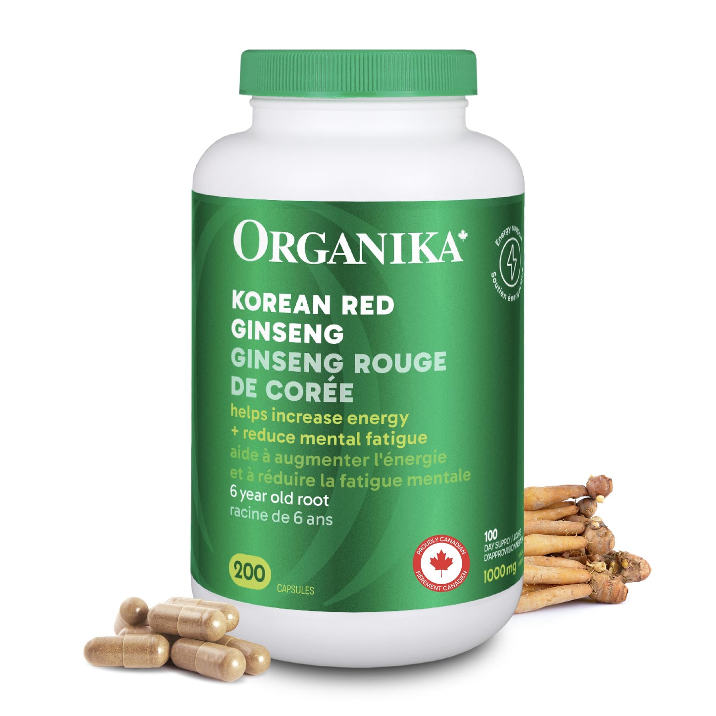Organika Korean Red Ginseng Capsules, 200 Count