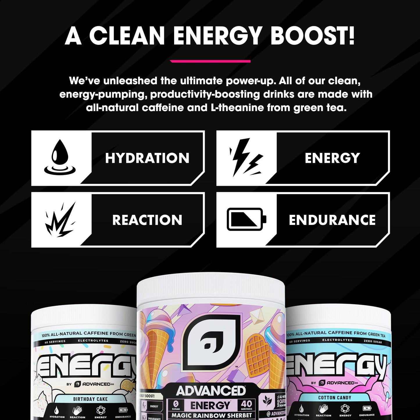 Advanced Energy - Energy Boosting Formula with Electrolytes for Hydration - L-Theanine to Combat Jitters - Sugar Free & Keto Friendly - No Maltodextrin Powder 4.58 Ounce