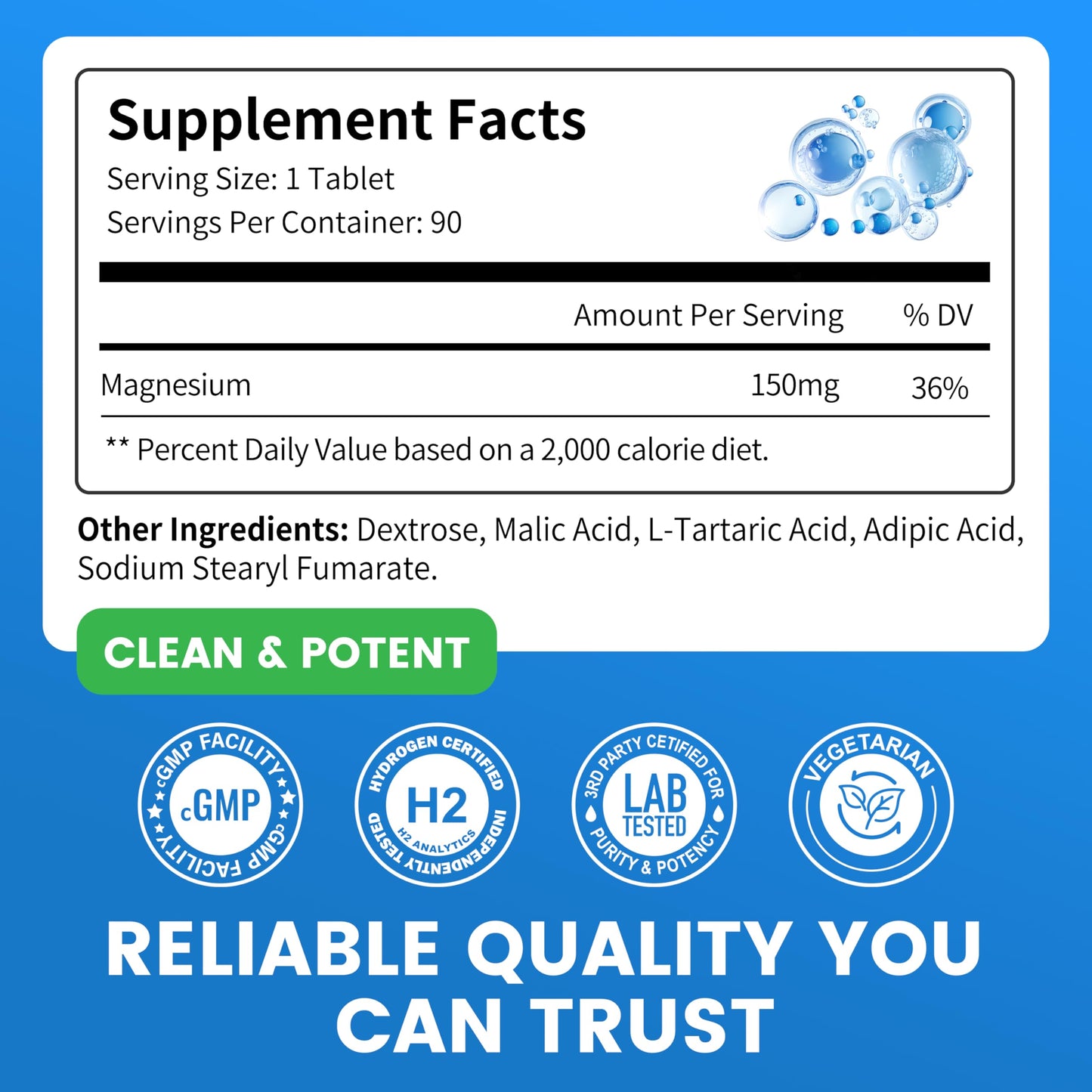 Vitarevive H2 Molecular Hydrogen Water Tablets, 90 Tablets