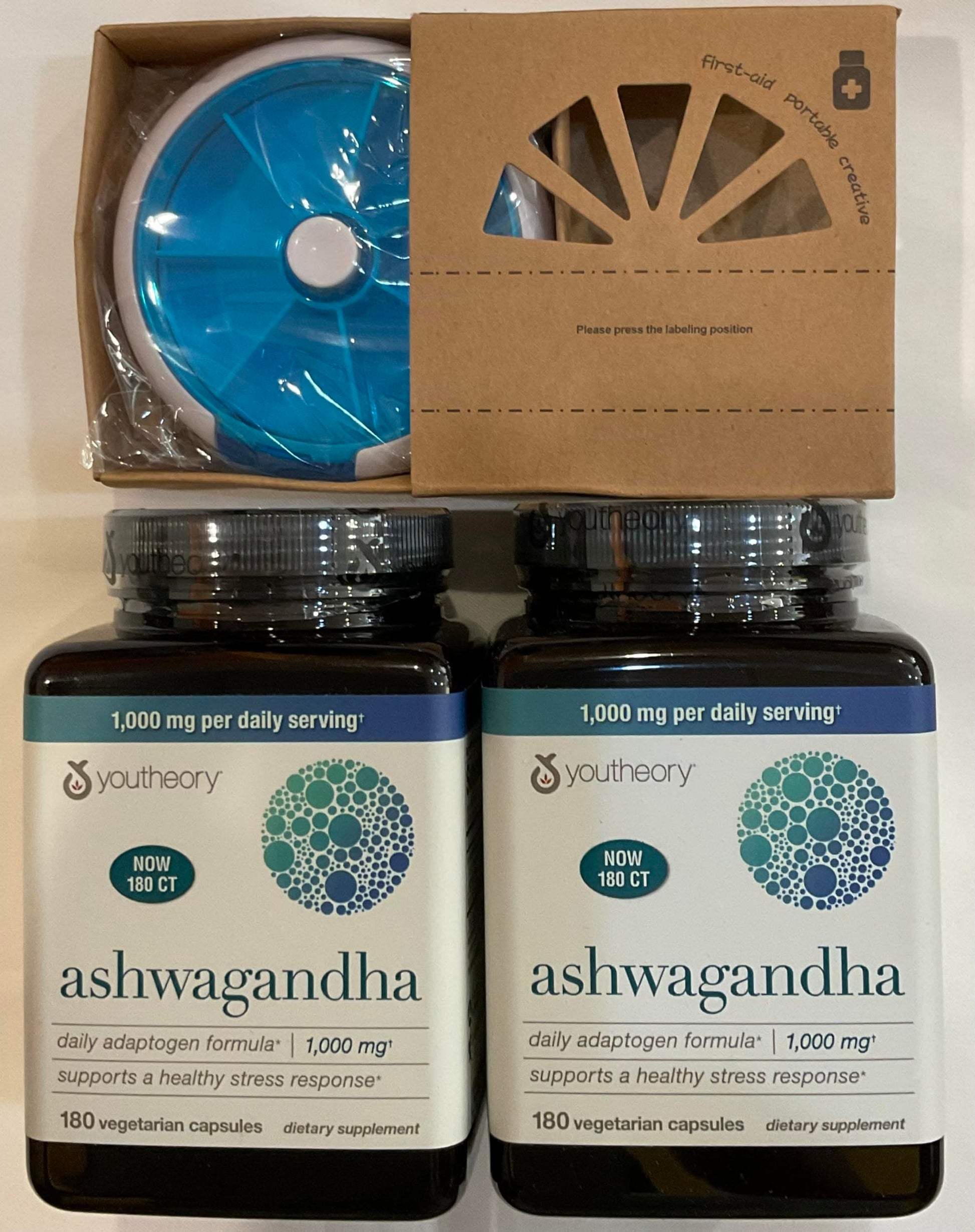 Youtheory Ashwagandha 1000mg with KSM-66 Capsules, 180 Count