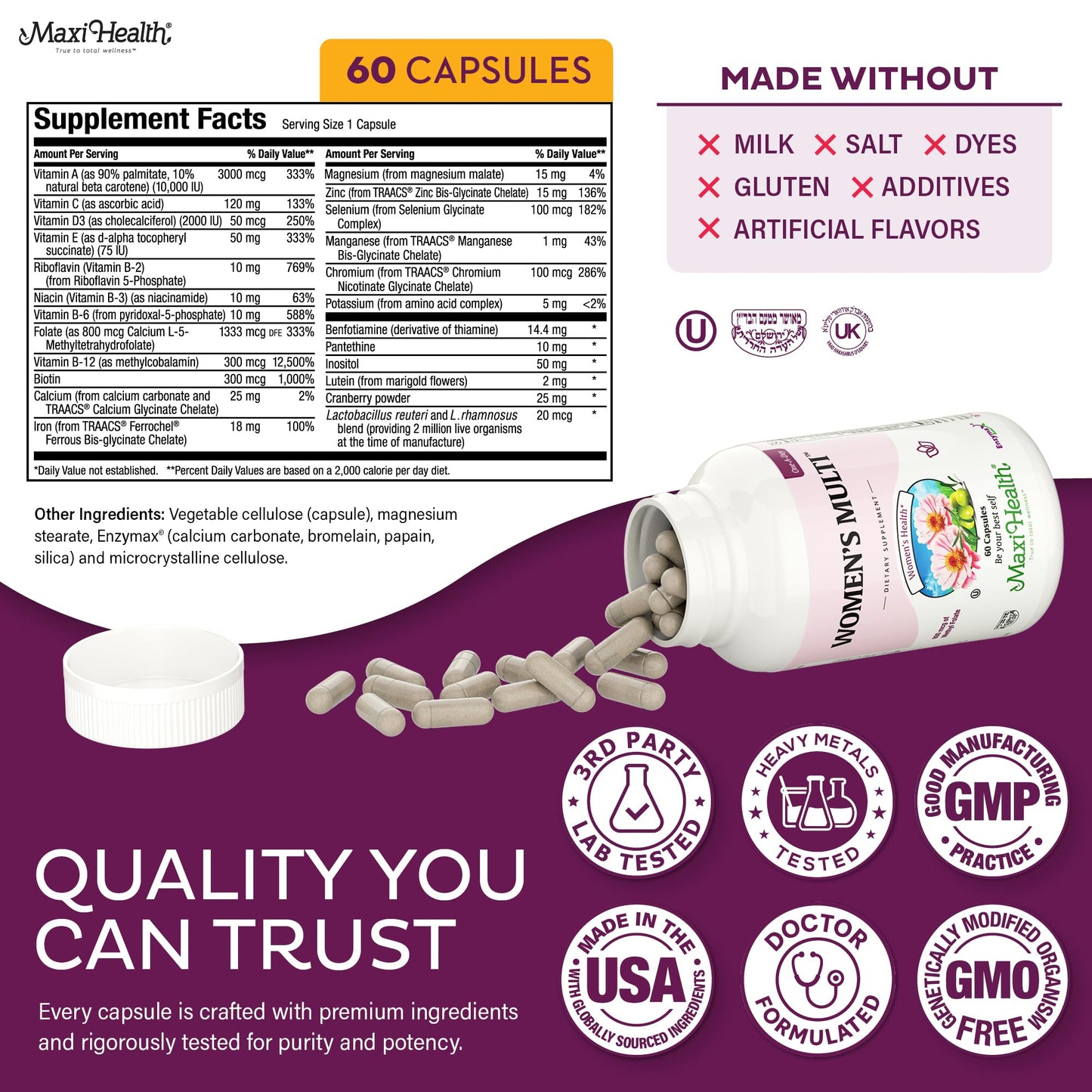 Maxi Health Womens Multivitamin Methylated 60 Capsules