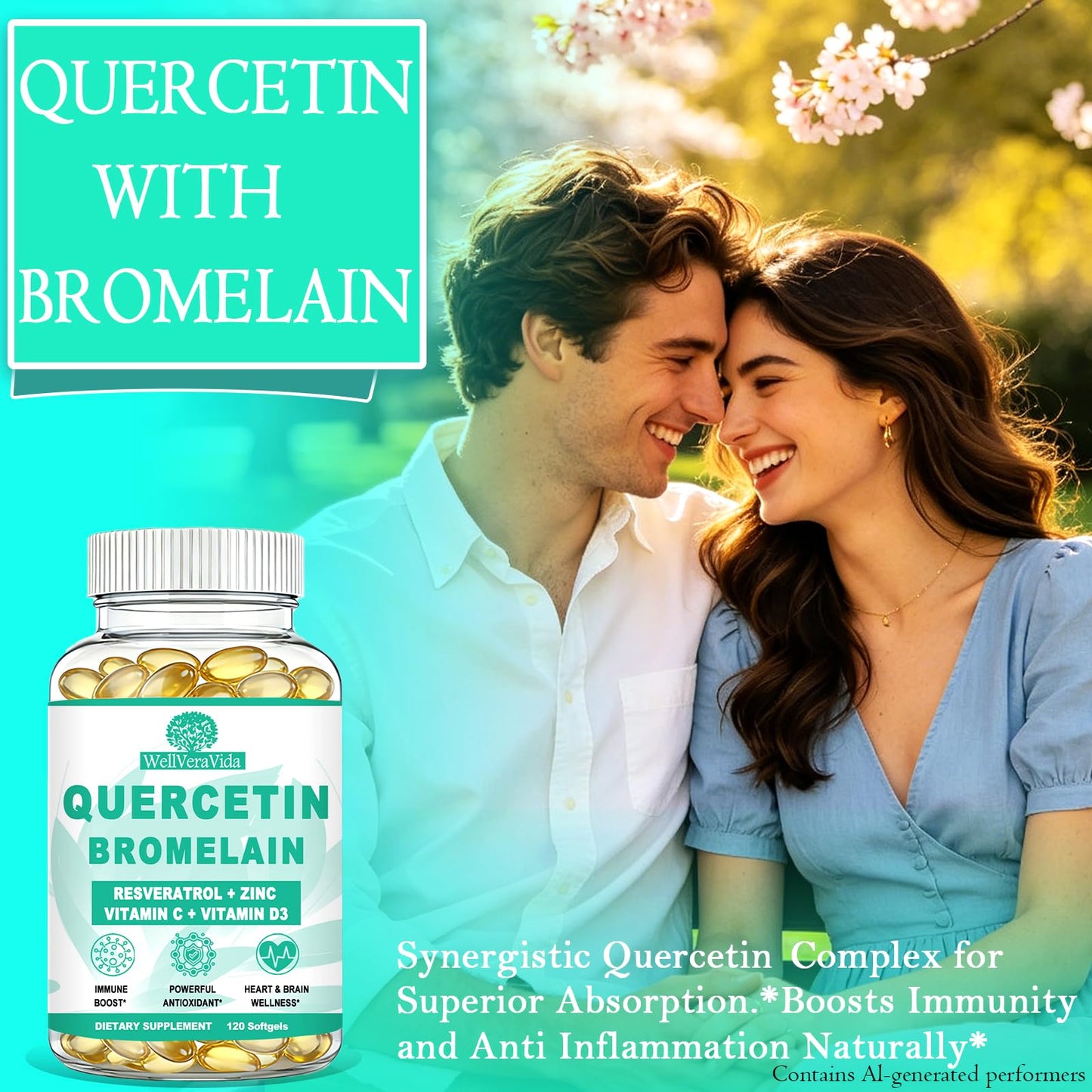 WellVeraVida Quercetin with Bromelain Softgel 2 Count