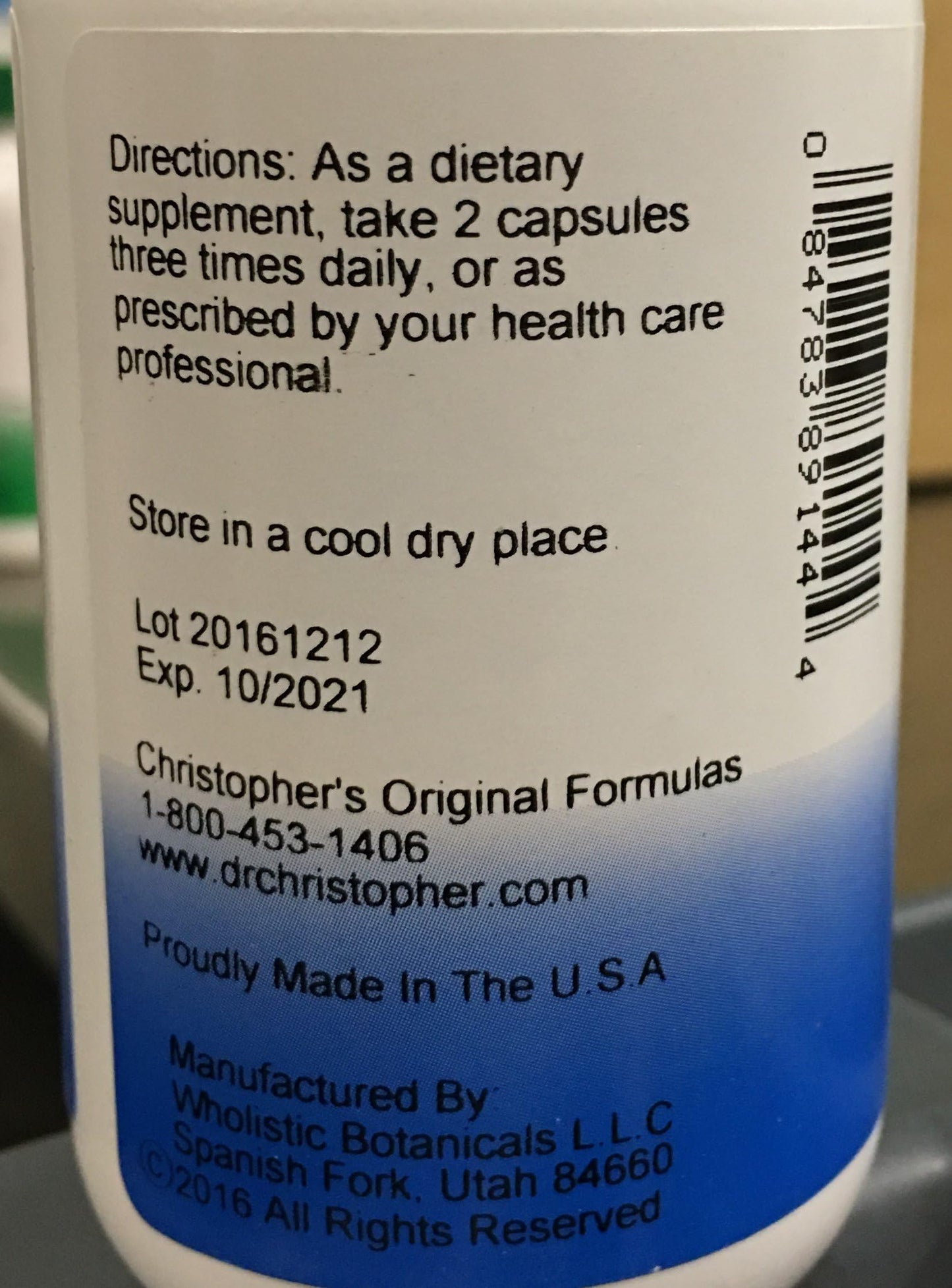 Christopher's Original Formulas Lactation Formula Capsule 100 Capsules