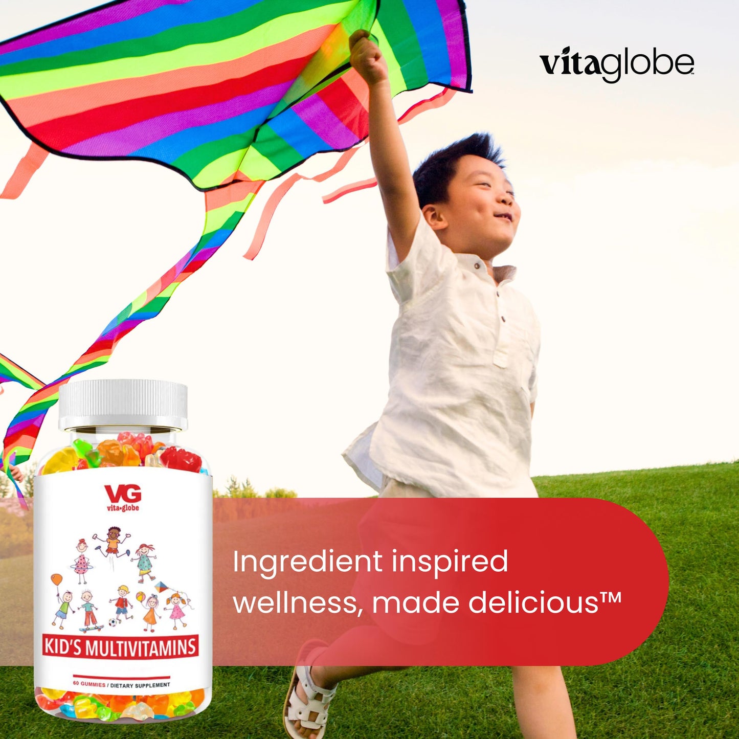 VITA GLOBE Kids Multivitamin Gummies 60 Count