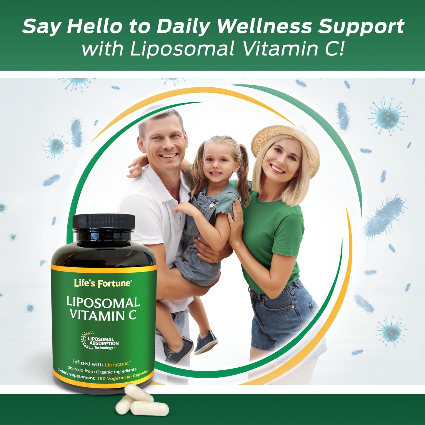 Life's Fortune Liposomal Vitamin C 2100 mg Capsules, 180 Count