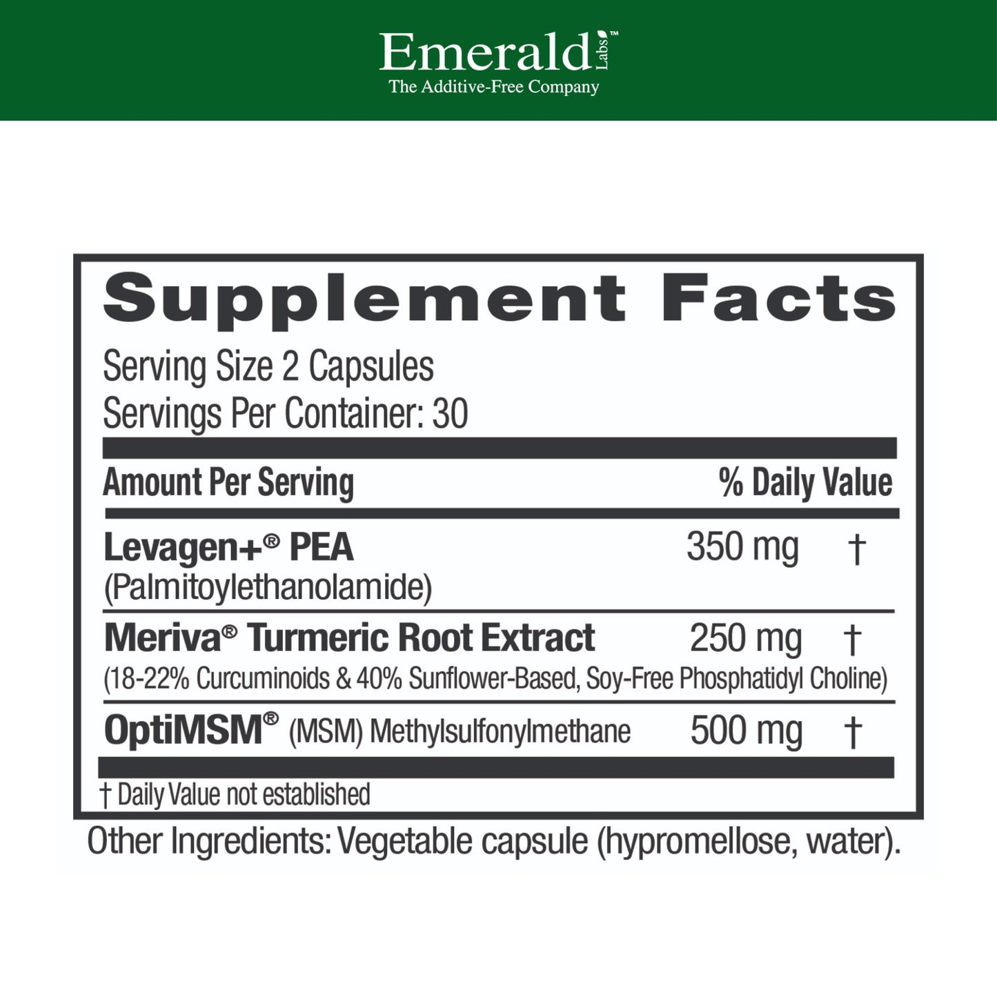 Emerald Labs Pea+ with Levagen+ Capsule 60 Count