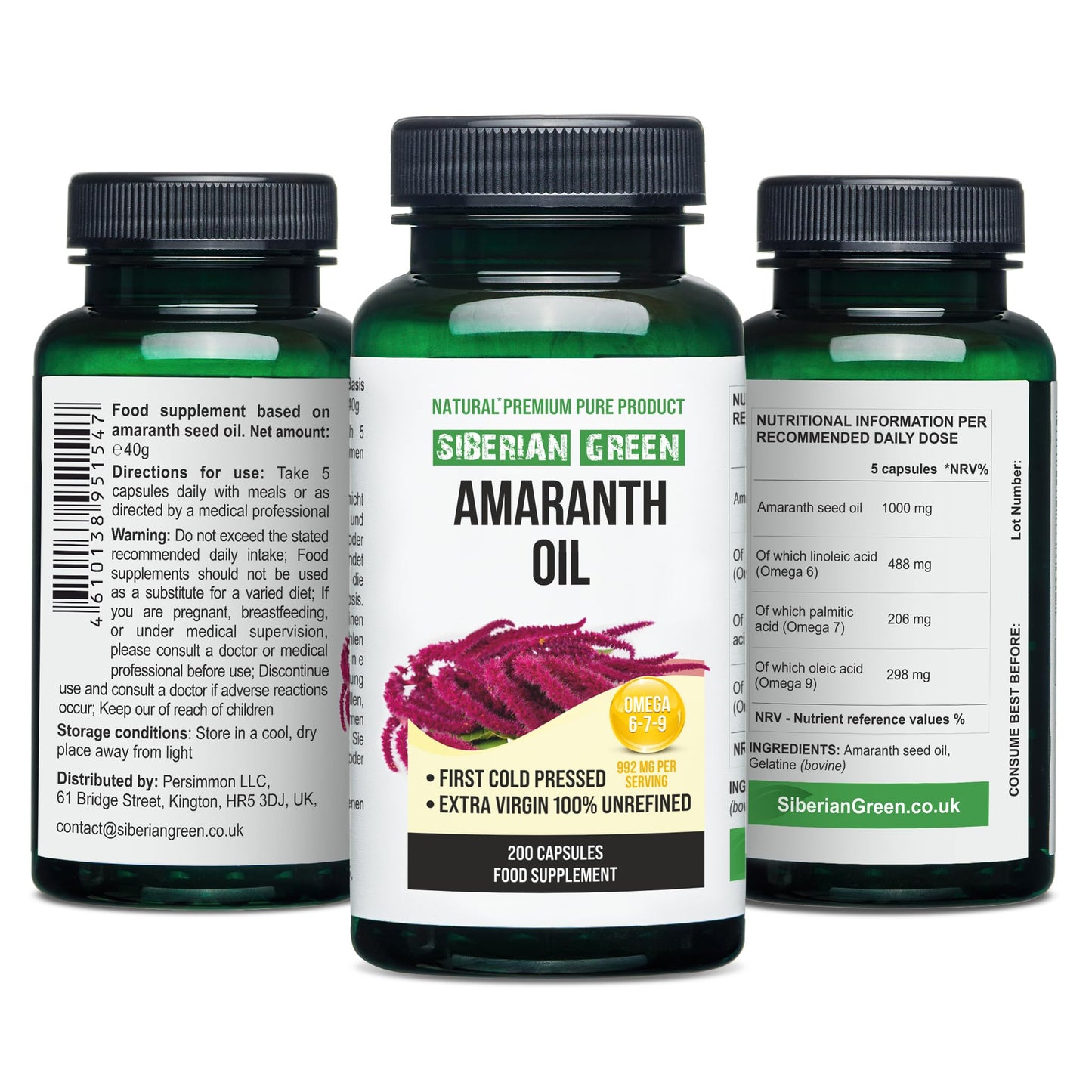 Siberian Green Amaranth Seed Oil Softgels 200