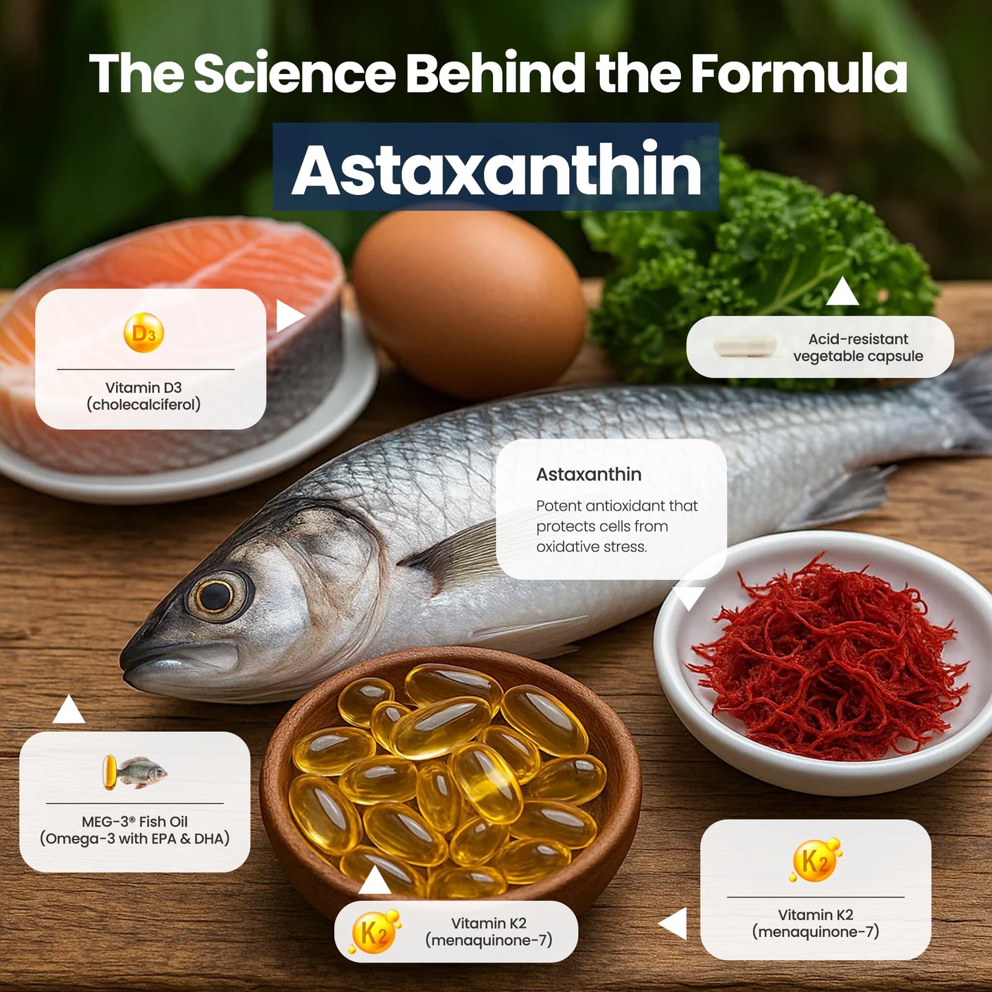 Nutri11 Omega-3 Fish Oil with Vitamin D3, K2 & Astaxanthin Enteric-Coated Burpless Softgels 60 Capsules