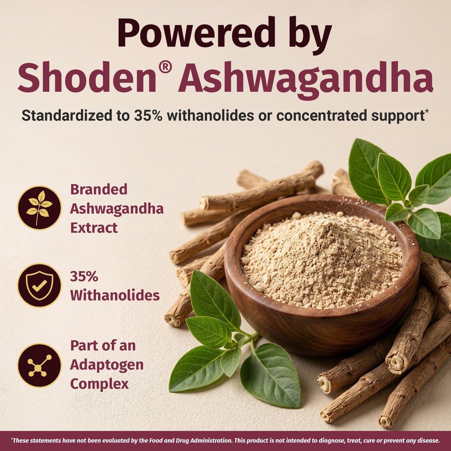 1 Body Adrenal Support Complex with Ashwagandha & Adaptogens, 60 Capsules