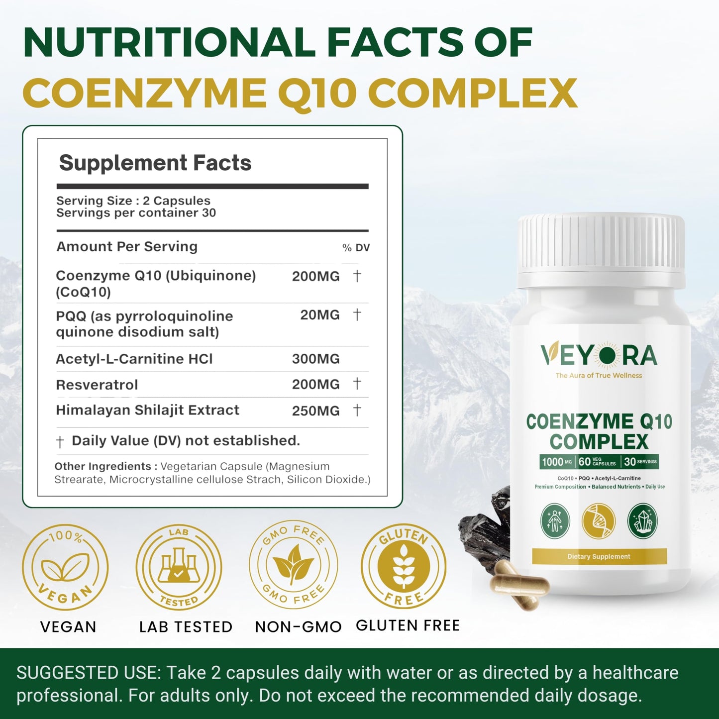 VEYORA Coenzyme Q10 Complex 60 Capsules