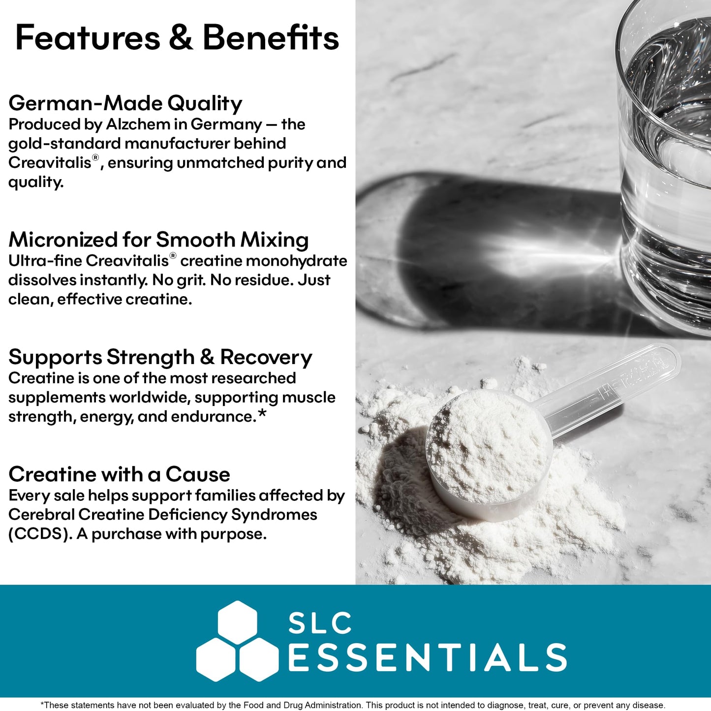 SLC Essentials Creatine Monohydrate Powder 10.6 Ounce