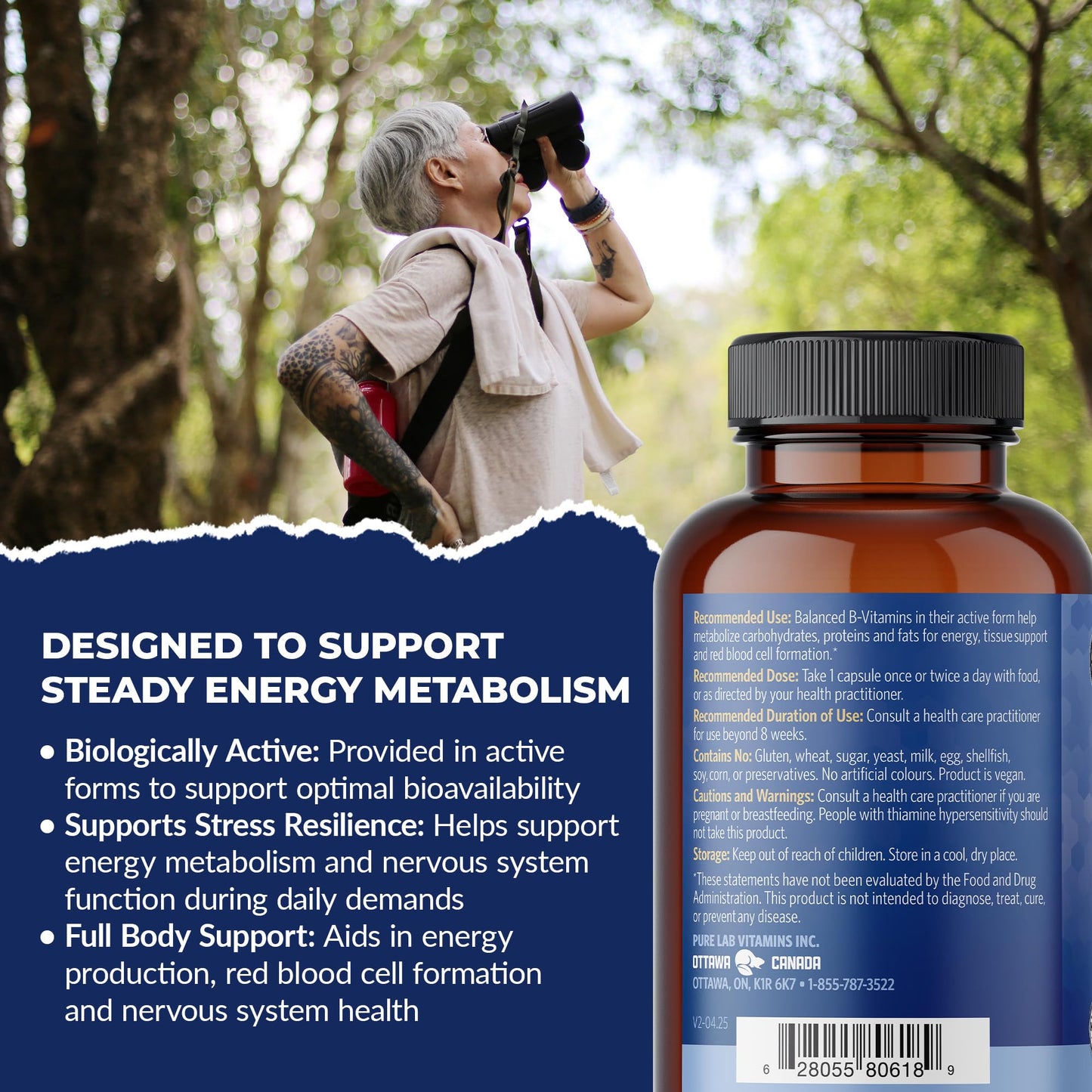 Pure Lab Vitamins BioActive B Complex Slow Release Capsule 120