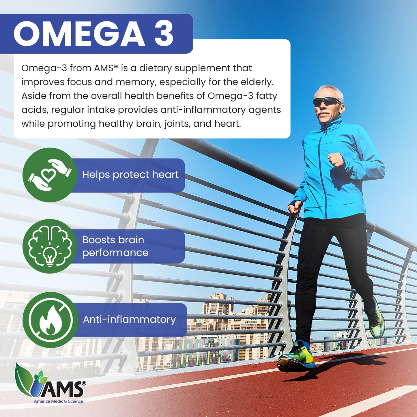 America Medic & Science Omega-3 1000mg Softgels 60 Count