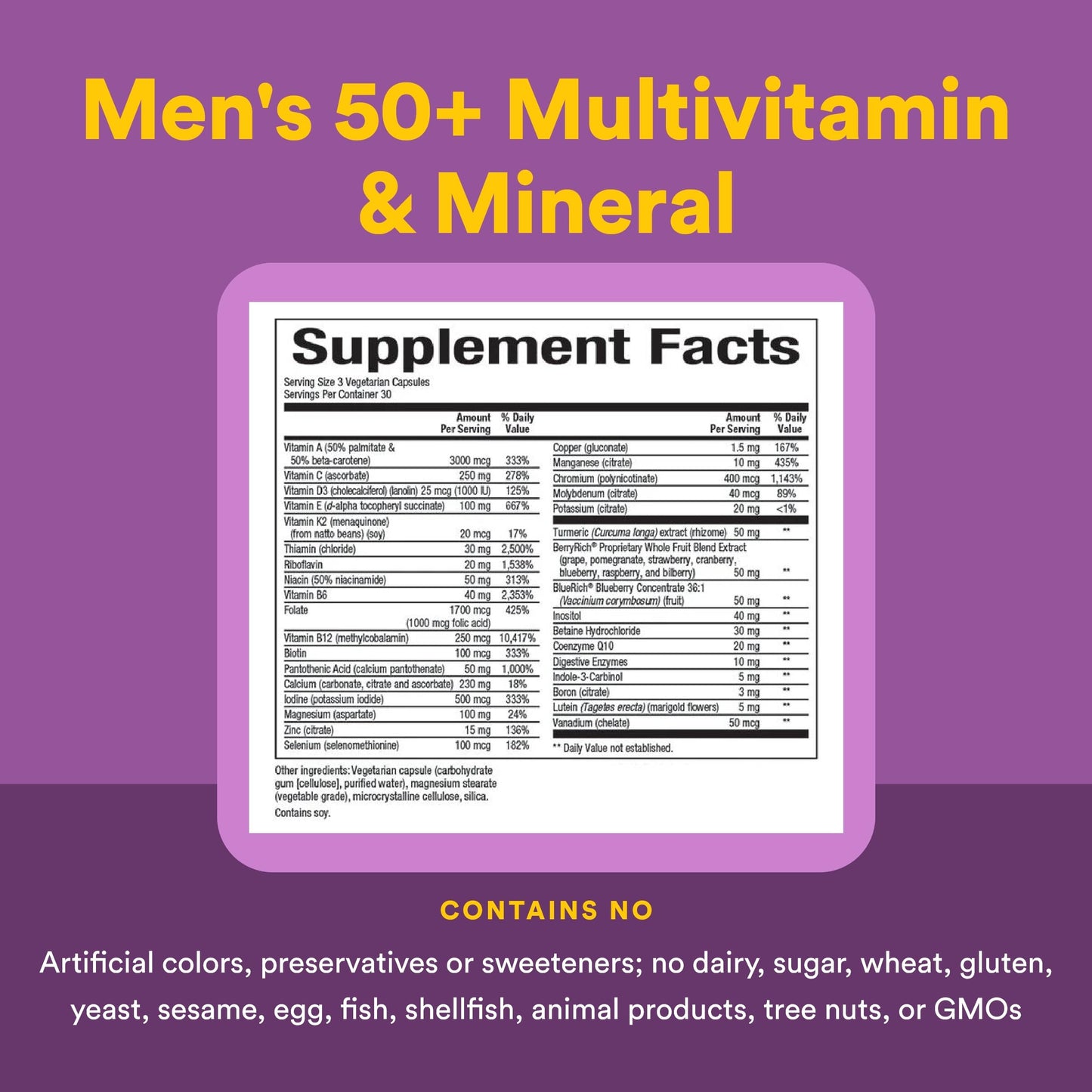 Natural Factors MultiFactors Women's 50+ Multivitamin & Mineral Formula Capsules, 90 Capsules