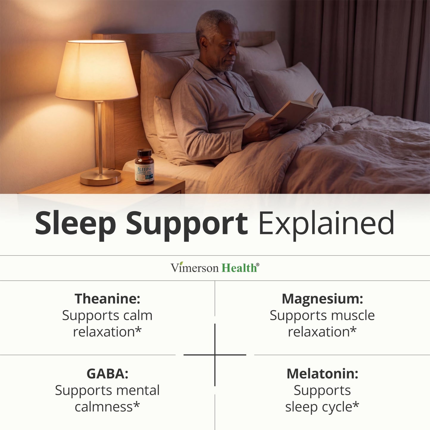 Vimerson Health Sleep Supplement with L-Theanine, Magnesium, GABA & Melatonin – Supports Restful Sleep & Relaxation, Helps Restore Natural Sleep Cycle – Balanced Formula, Non-Habit Forming, 60 Capsules