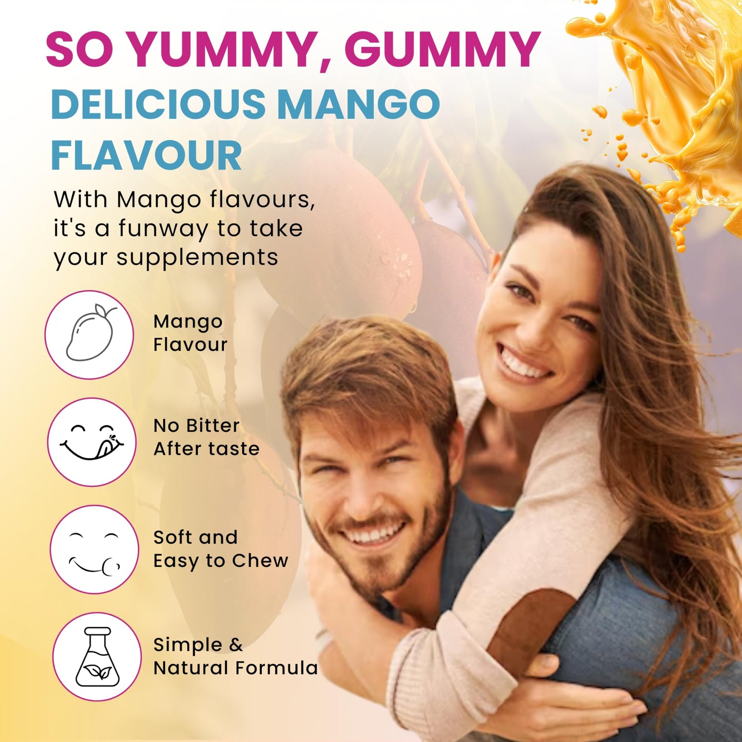 nETiXER Probiotic Gummies with Vitamin C, Vitamin B12, Folic Acid, Zinc, Niacinamide, Riboflavin & Probiotics (40 Million CFU) 60 Gummies