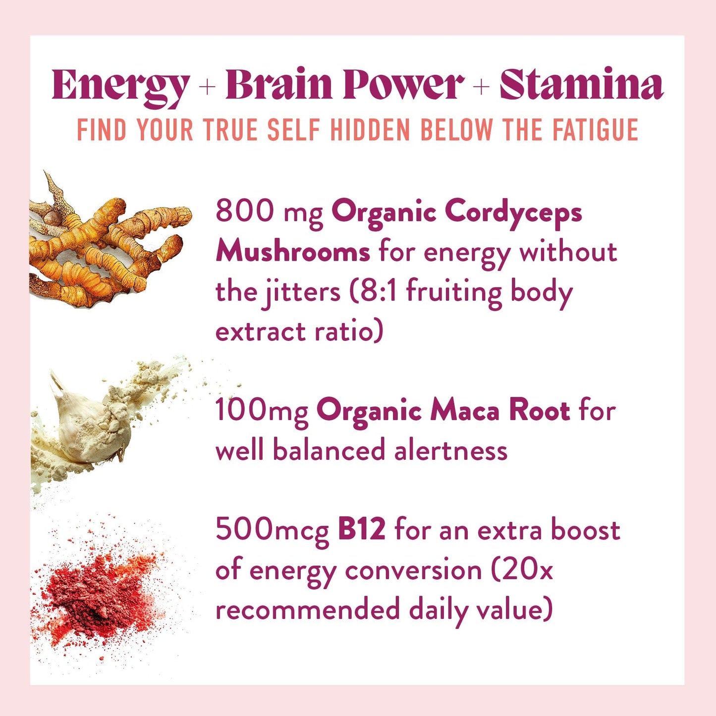Microjoy Motivate Gummies – Energy, Stamina & Brain Support with Cordyceps Mushrooms, Maca & Vitamin B12 – Berry Flavor – 30 Gummies