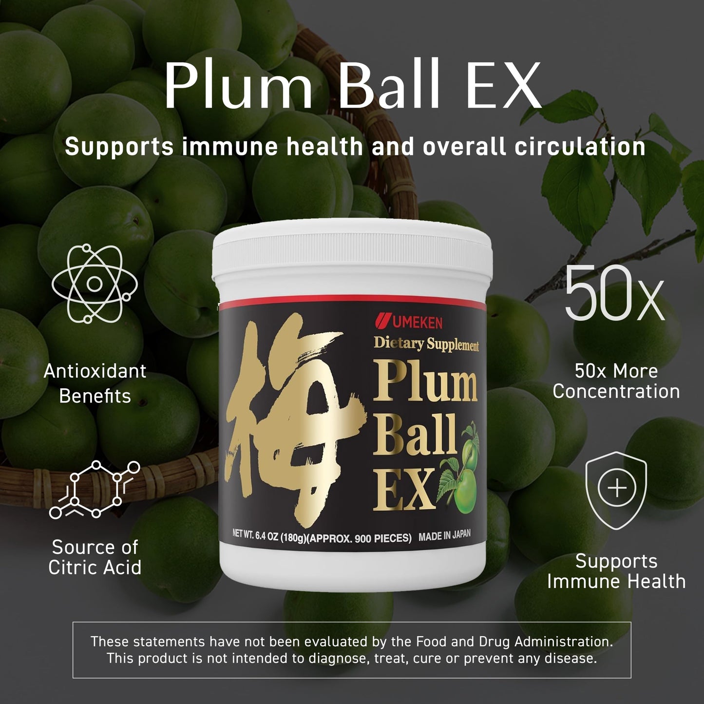 Umeken Plum Ball EX Tablet, 2-Count