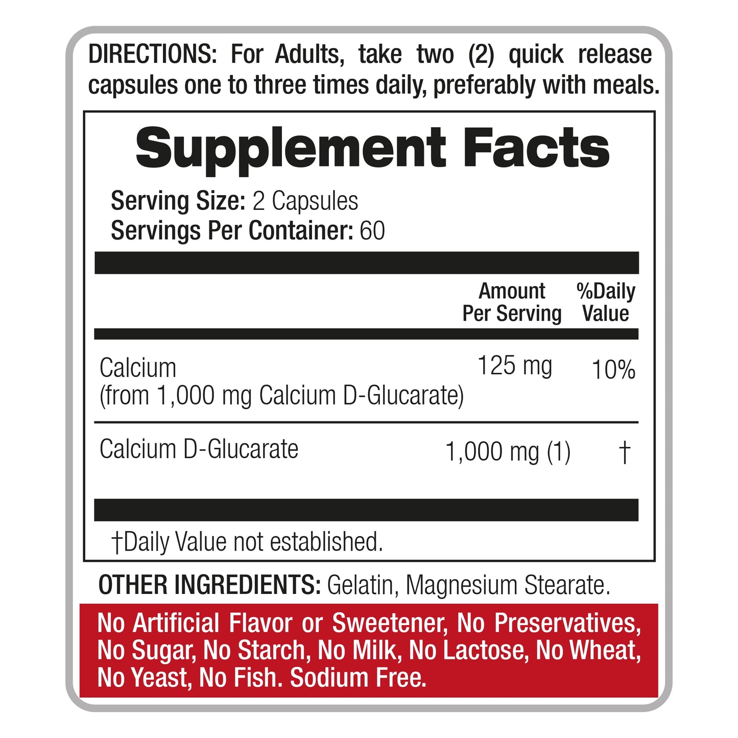 FITO MEDIC'S Calcium d-glucarate 1000mg Capsule, 120 Count