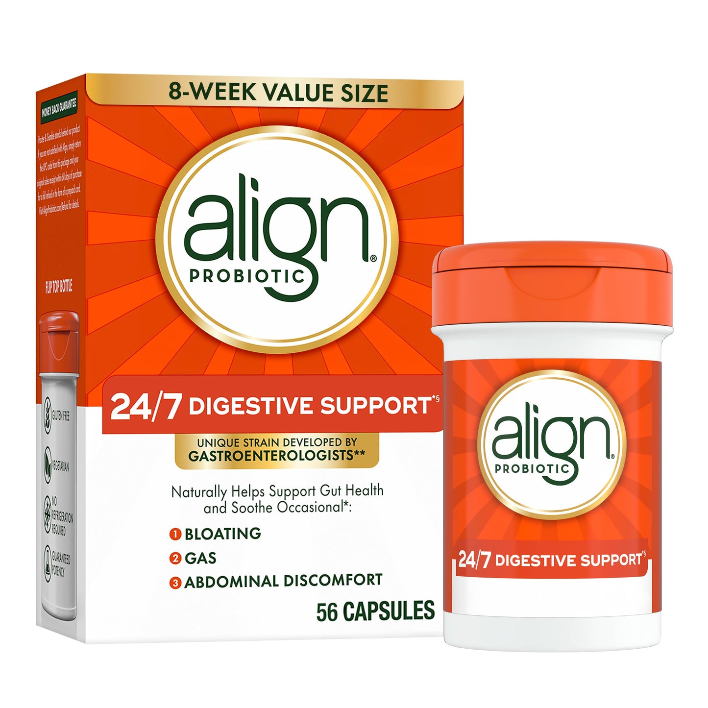 Align Probiotic 24/7 Digestive Support Capsule, 56 Count