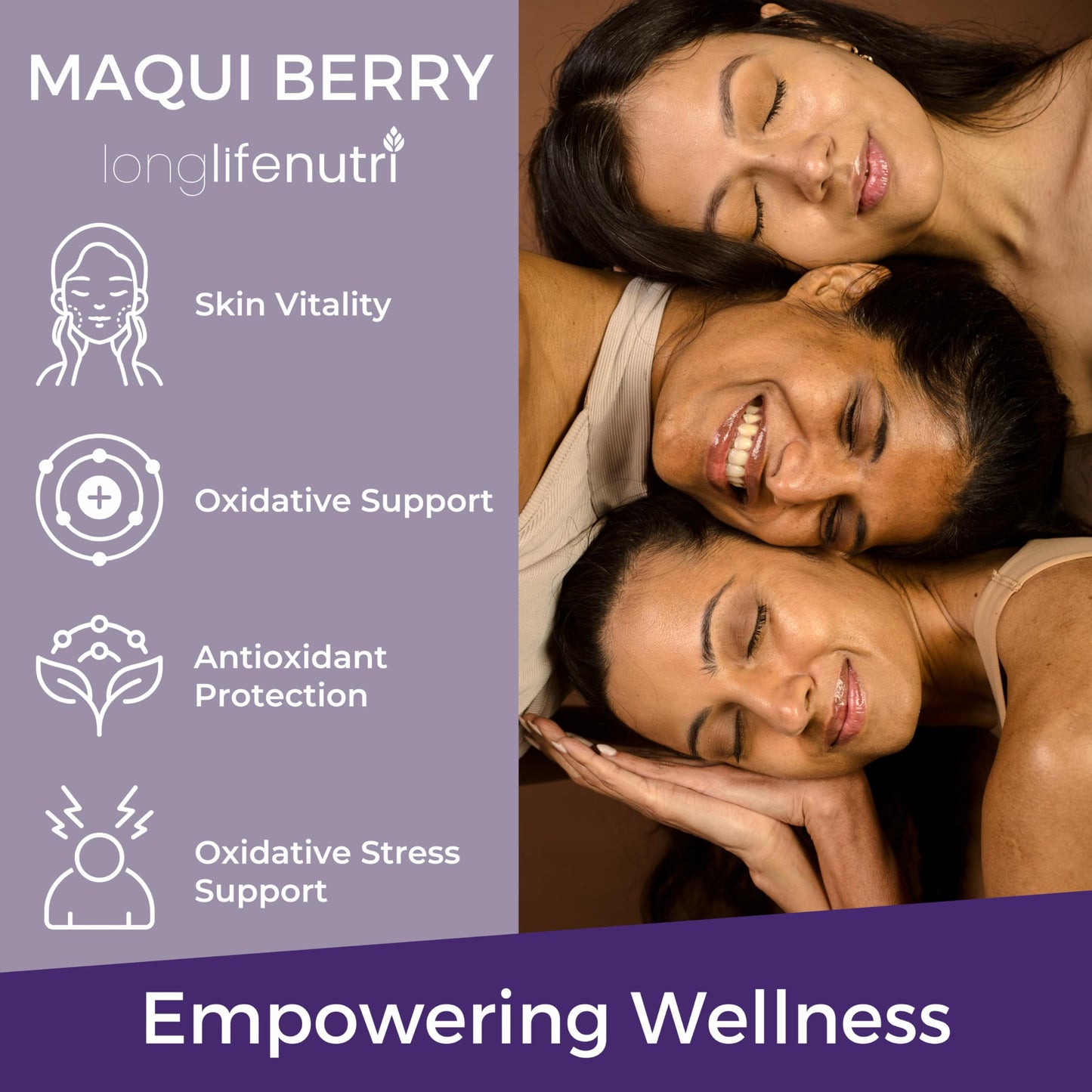 LongLifeNutri Maqui Berry 1000 mg Capsules, 240 Count, Organic Antioxidant Superfruit, Vegan, Non-GMO, GMP-Made in USA