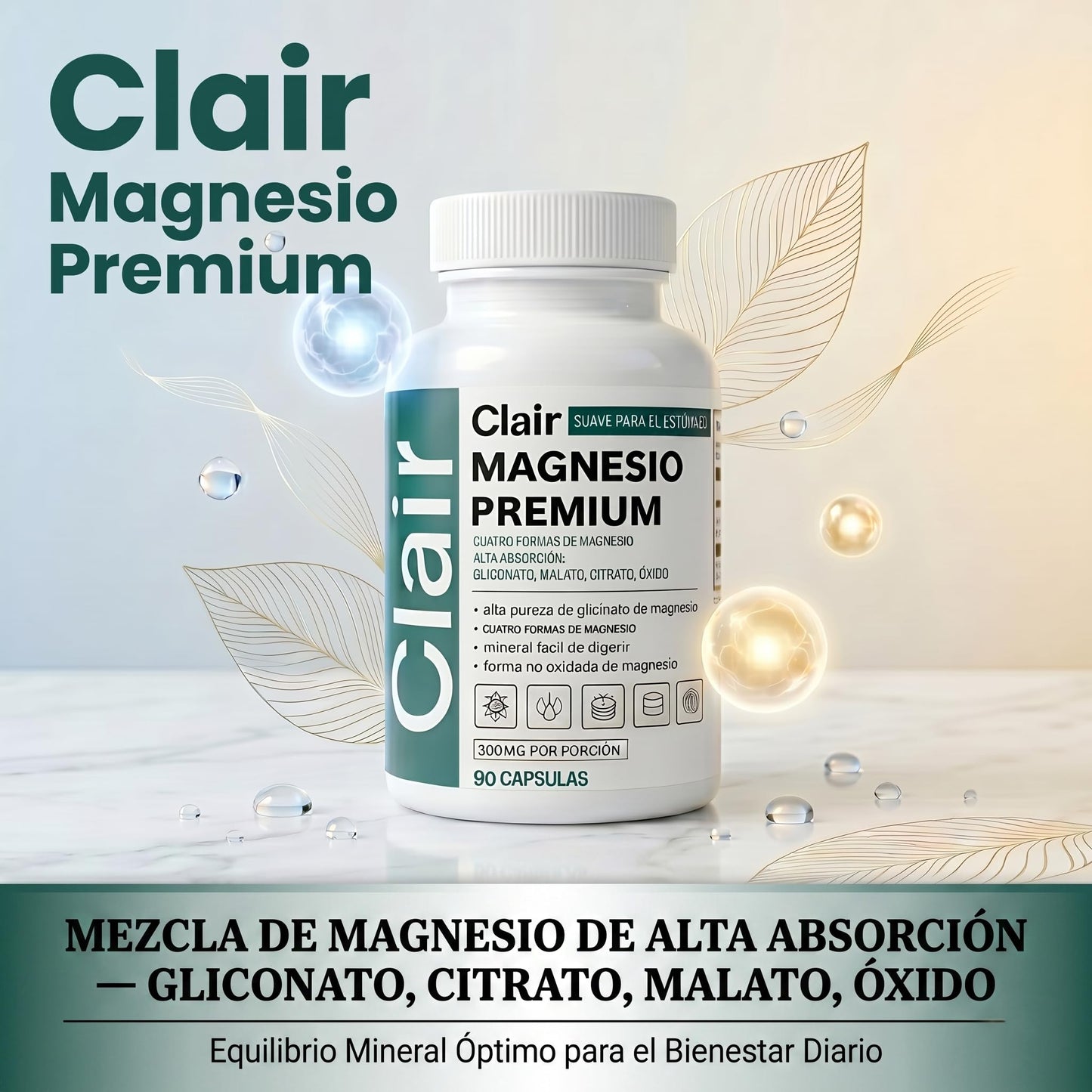 Optifusion Clair Magnesium Glycinate Premium Capsules, 90 Count