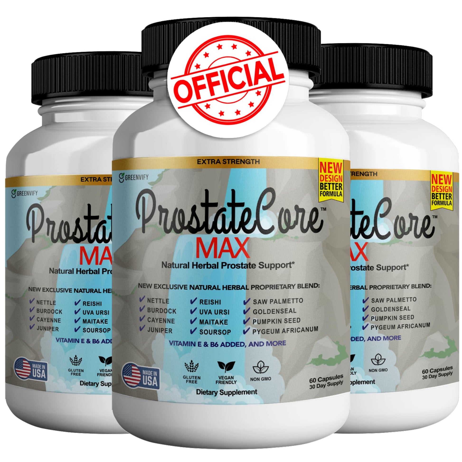 GREENVIFY ProstateCore Max Extra Prostate Supplements for Men 180 Capsules
