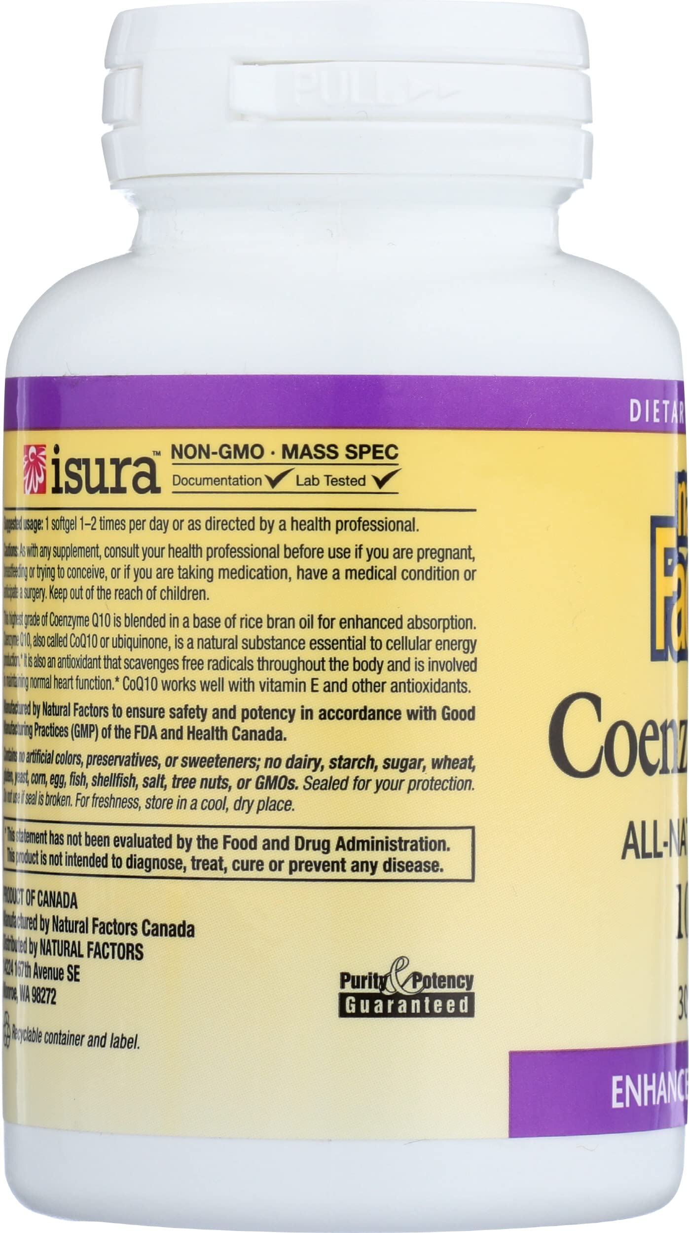Natural Factors Coenzyme Q10 Softgels 100mg, 30 Count