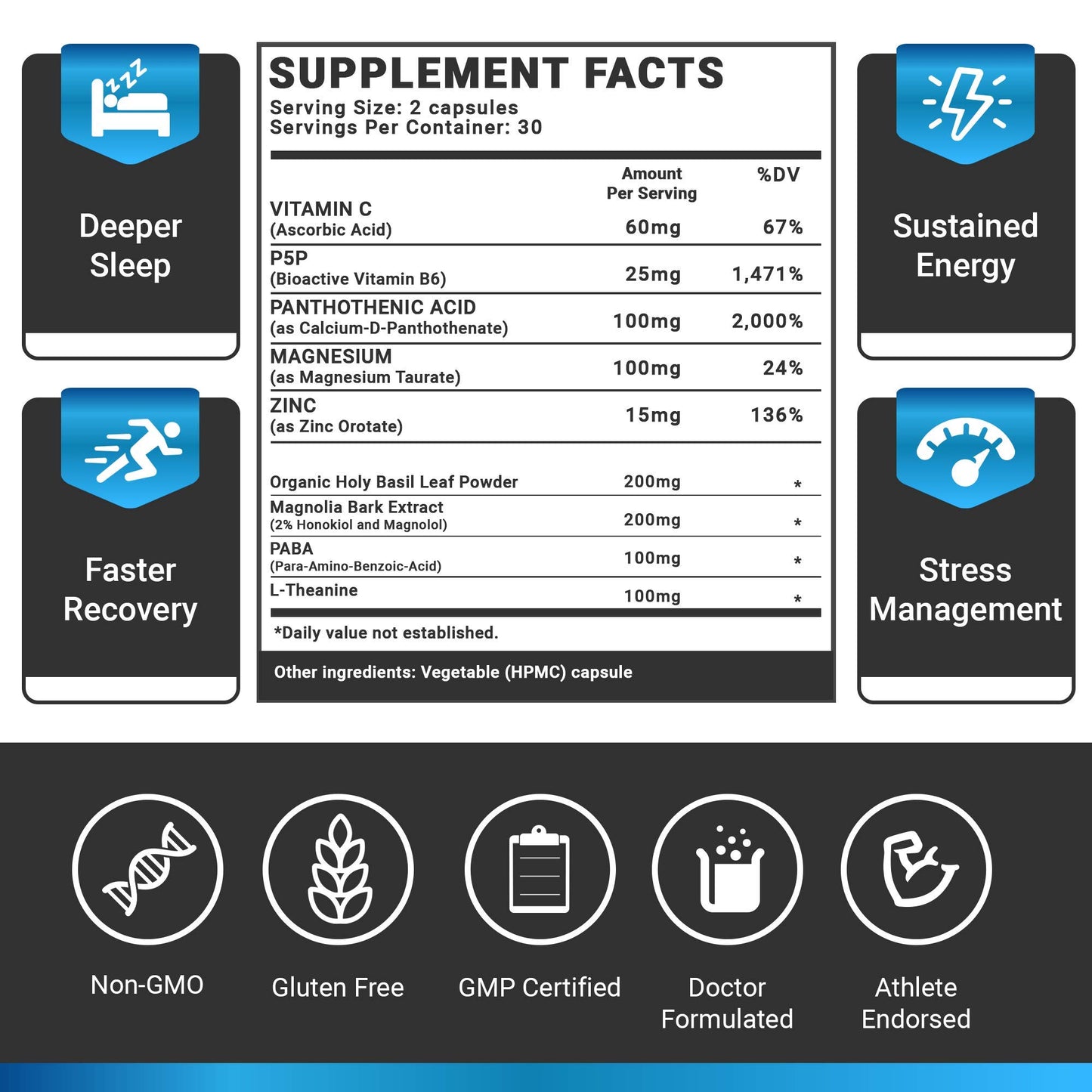 Dr. Stern OMISSANDI-Wellness Relax Adrenal Support Supplement Capsule, 60 Count