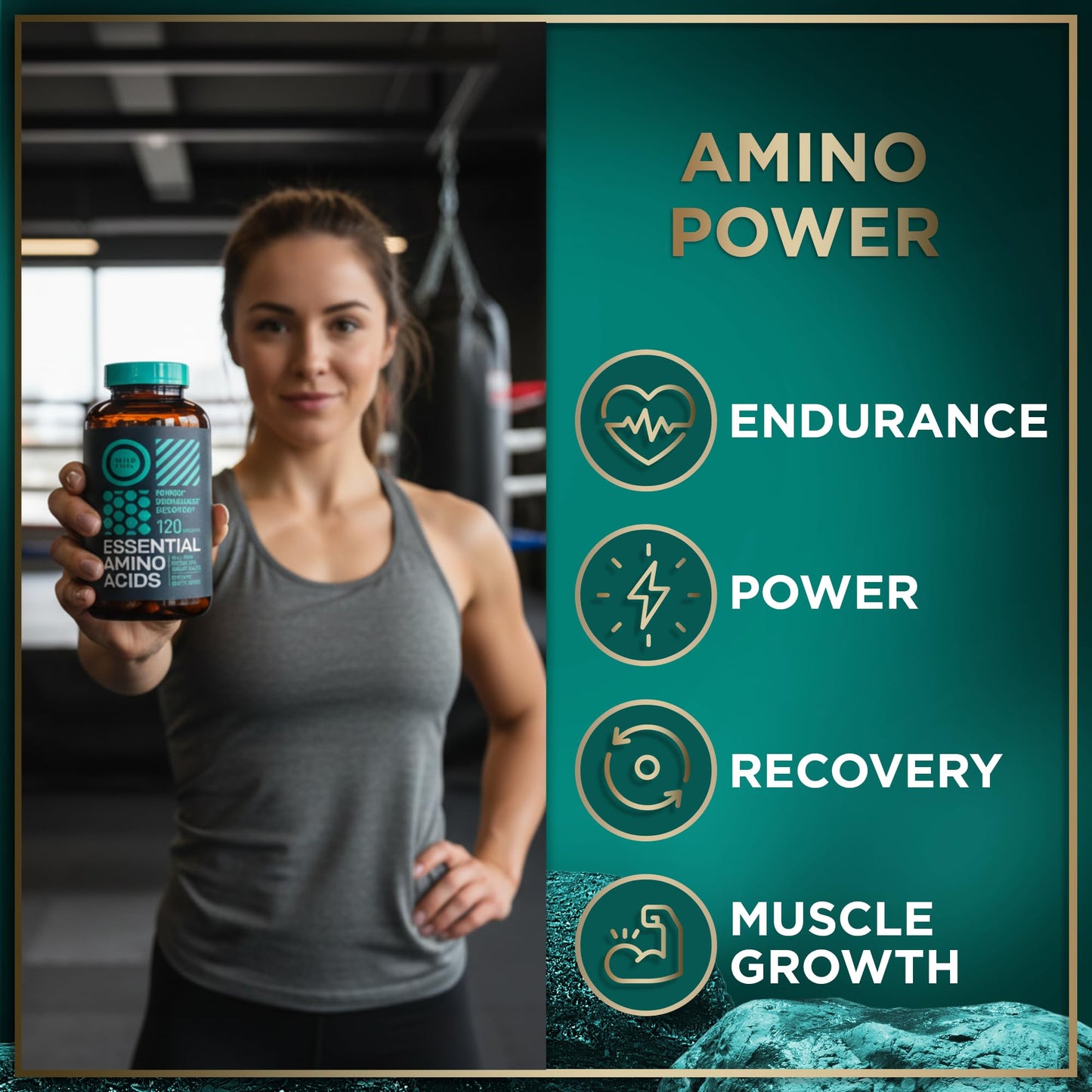 WILD FUEL Essential Amino Acids with BCAAs (All 9 EAAs) 3,000mg Per Serving Capsules 120 Count