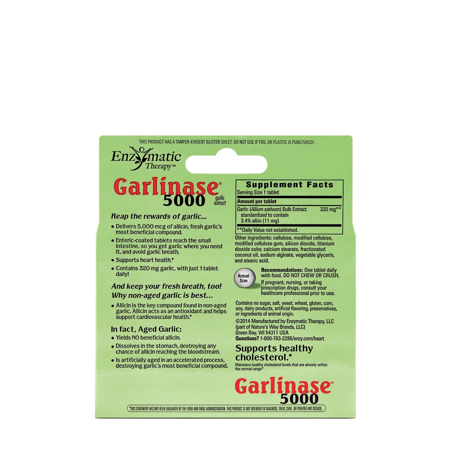 Nature's Way Garlinase Fresh Tablets, 30 Count