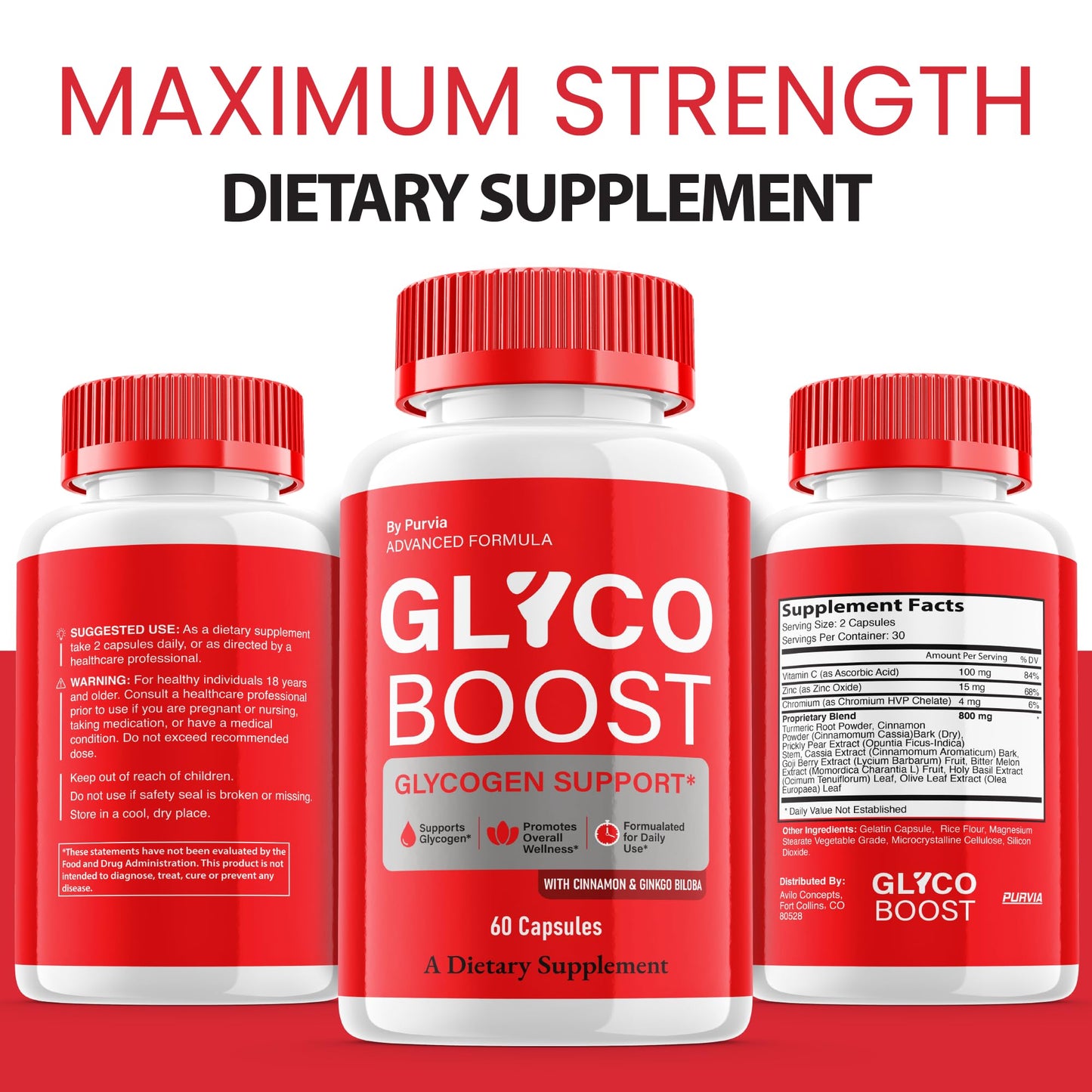 Purvia GlycoBoost Capsules, 300 Capsules