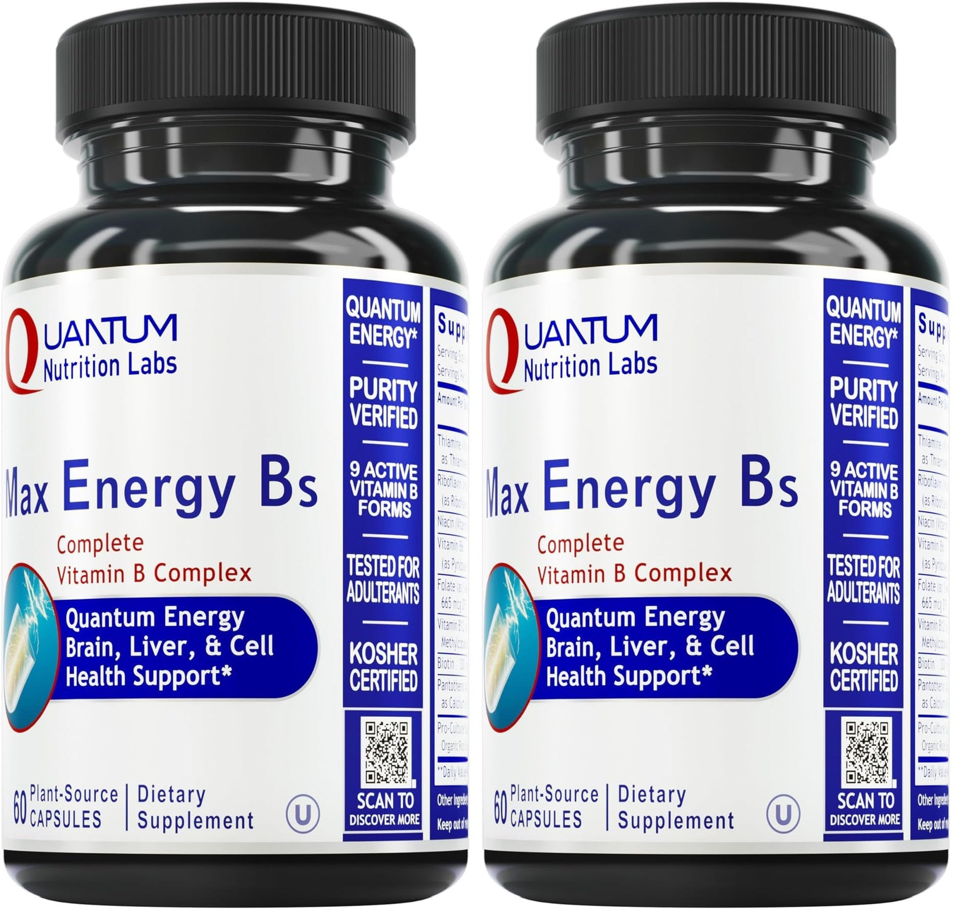 Quantum Nutrition Max Energy Bs Vitamin B Complex Capsules, 120 Count