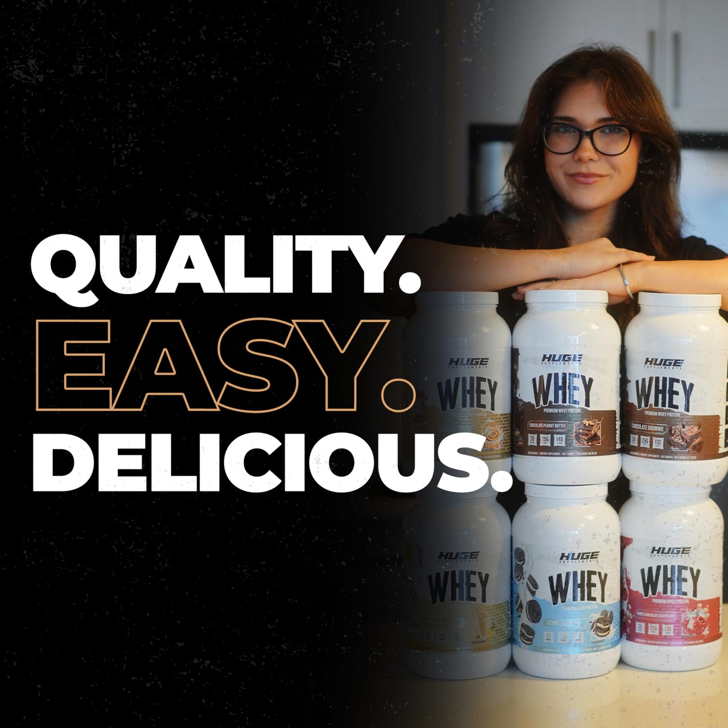 Huge Supplements Whey Protein Powder Cinnamon Bun, 30 Servings