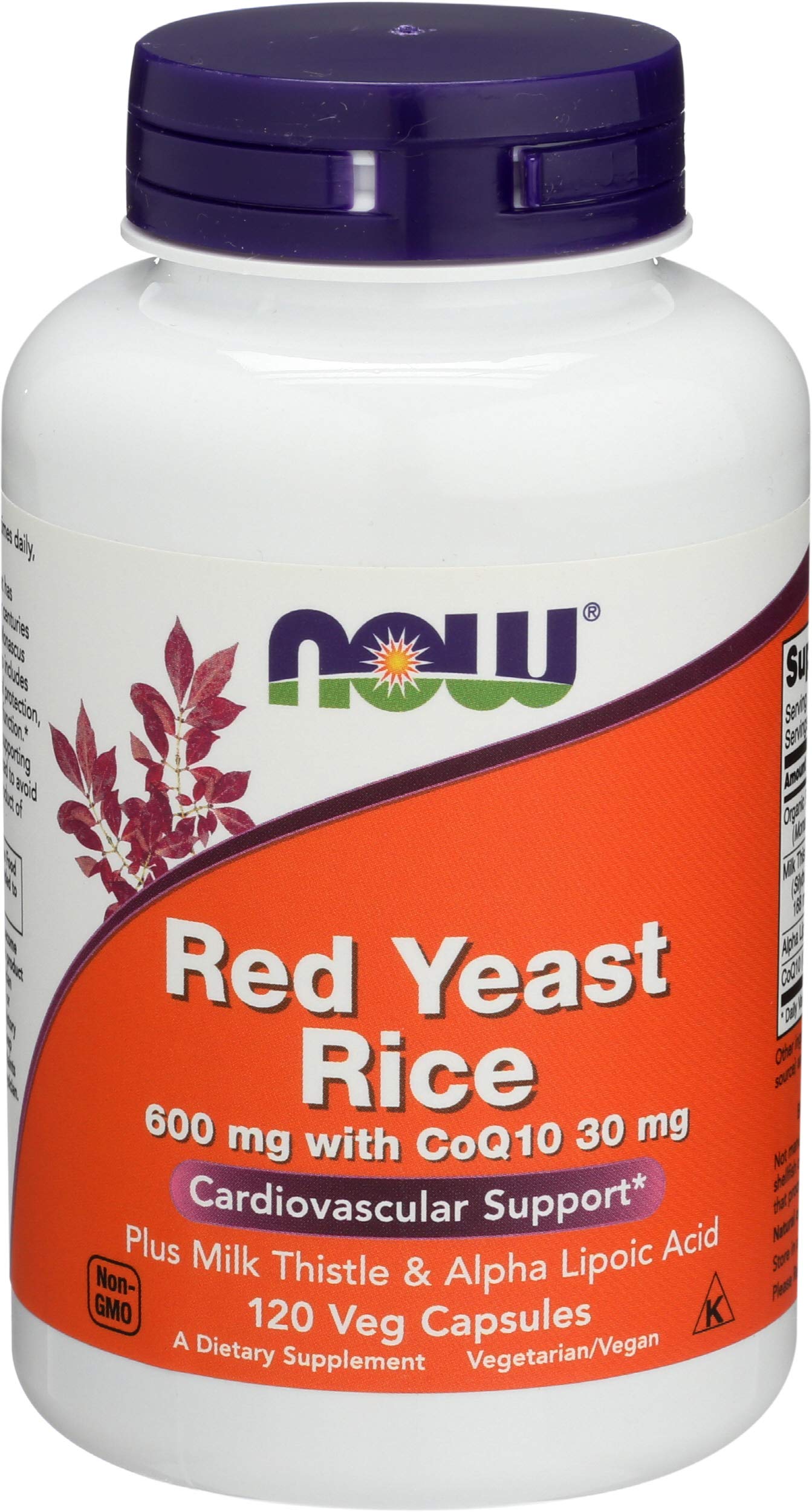 NOW Foods Red Yeast with CoQ10 and ALA Veggie Capsule, 120 Capsules