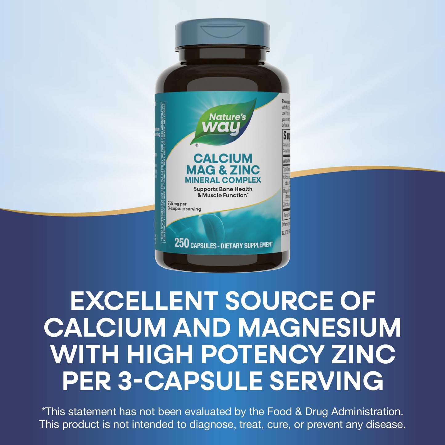 Nature's Way Calcium Magnesium & Zinc Mineral Complex 500 Capsules